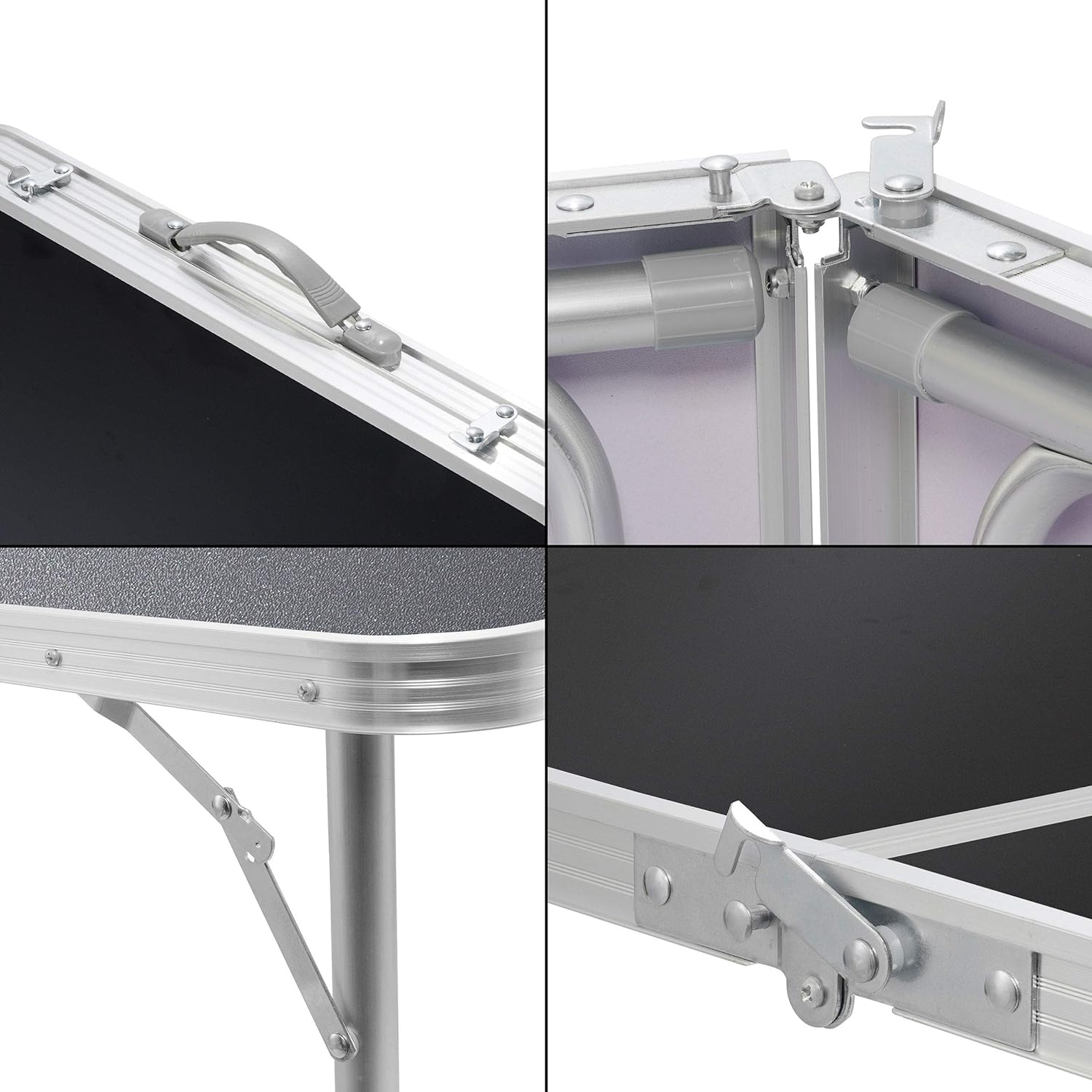 Multifunktionaler Klapptisch, für Camping, Märkte, Tapetentisch, für Feste im Garten, höhenverstellbar, schwarz