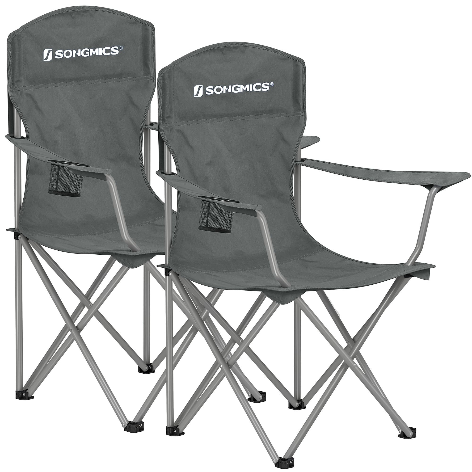 2er Set Klappstuhl Campingstuhl Bequeme Schwerlaststruktur bis 150kg belastbar mit Getränkehalter Outdoor Stuhl