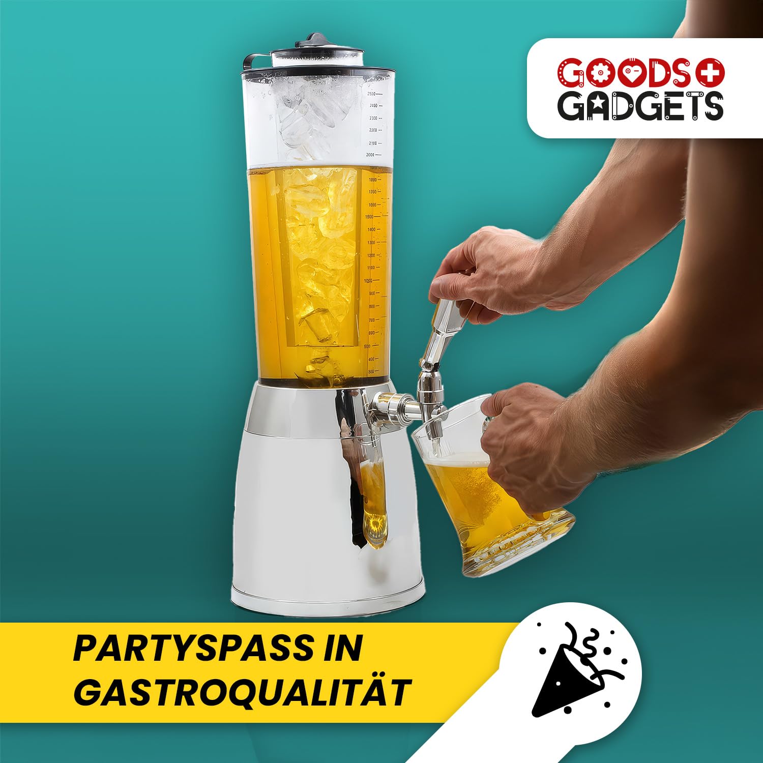 Colonne à bière 4,0 L, robinet, colonne à bières cultes, distributeur de boissons avec refroidisseur de glace 1,3 L (noir)