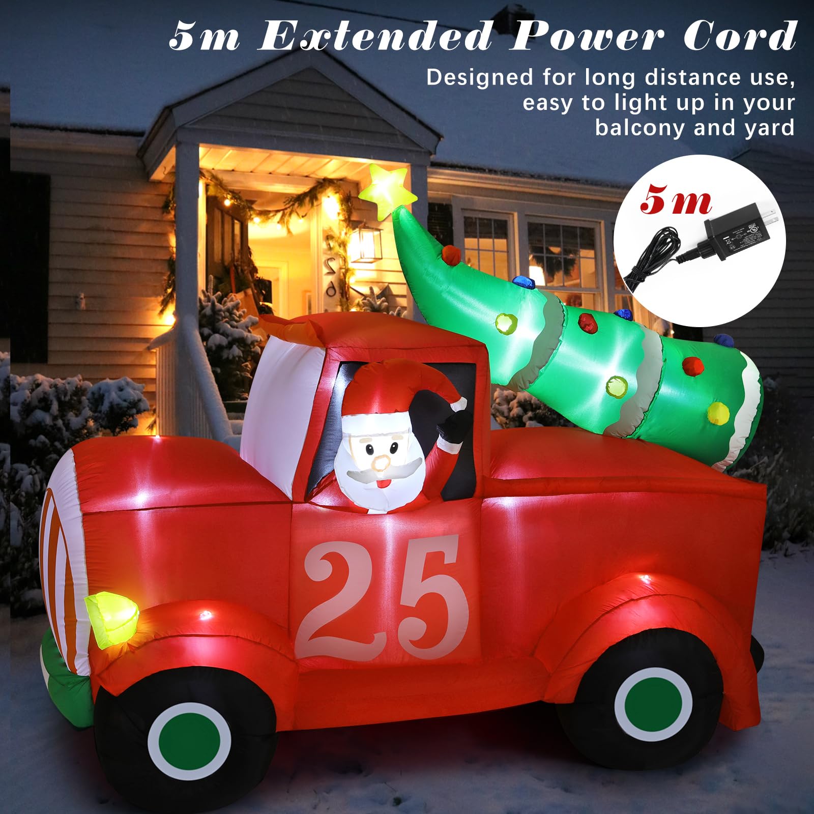 Aufblasbare Weihnachtsdeko, Riesiger Weihnachtsbaum Bogen mit 8 LED Leuchten, Wasserfest Beleuchtet Aufblasbar Weihnachtsdeko Aussen für Hof Garten Feiertag Weihnachtsdekoration