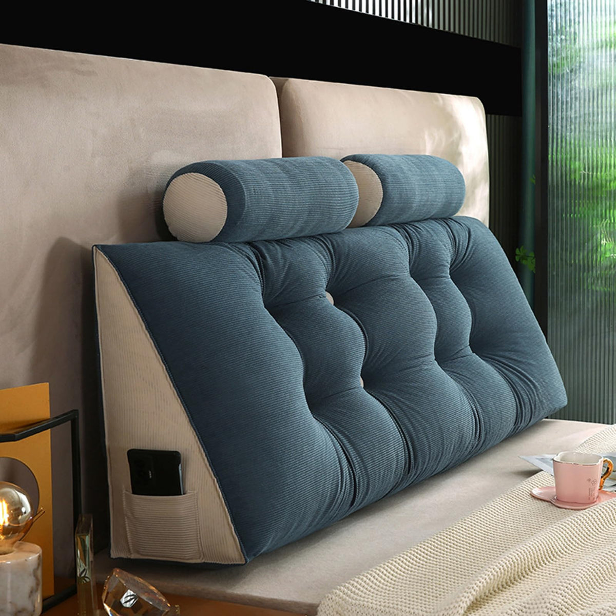Rückenstützkissen mit Nackenkissen für Bett Bequemes Lendenkissen