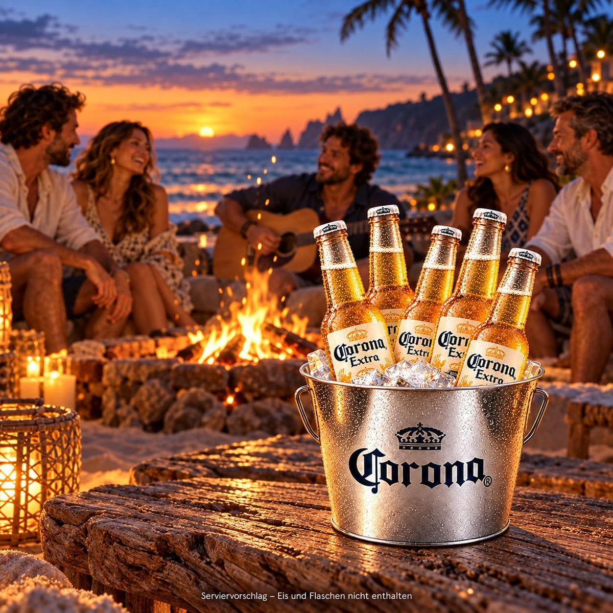 Corona Biereimer Metalleimer inklusive 5 Bierdeckel