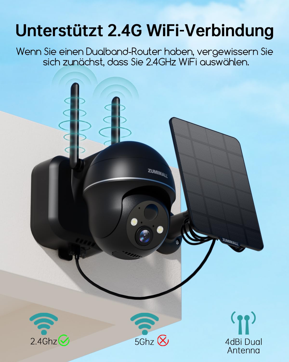 2K Solar Überwachungskamera Aussen