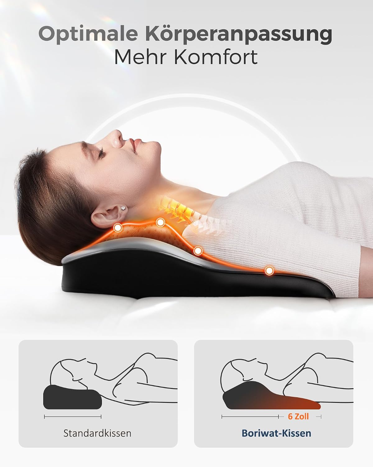 Nackenmassagegerät mit Wärme, Shiatsu Massagegeräte 3D Knet Rückenmassagegerät, Muskelschmerzlinderung für Nacken, Rücken, Beine, Geschenke für Männer, Frauen
