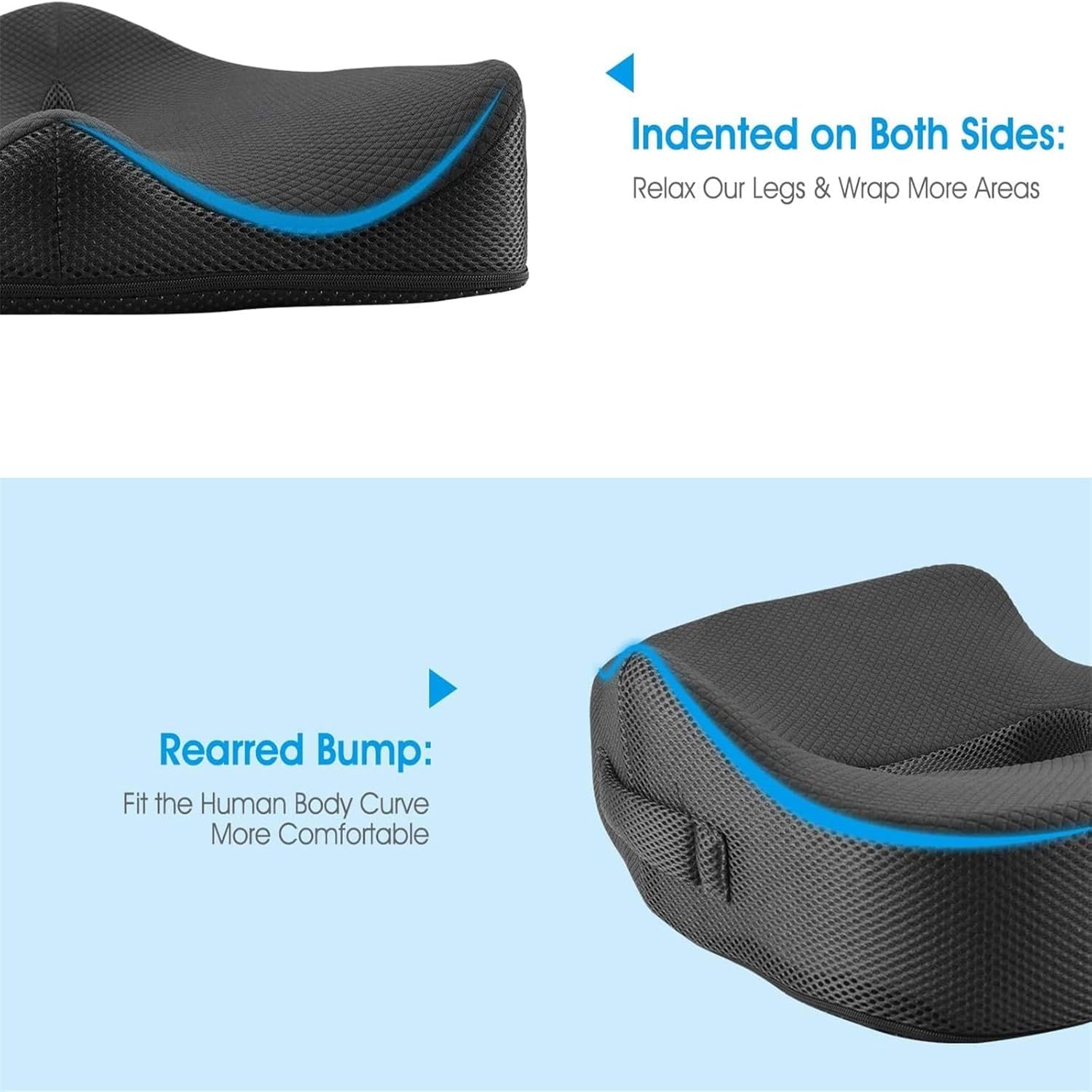 Sitzkissen, Orthopädisches Sitzkissen aus Memory Foam, Ergonomisches Sitzkissen für Bürostuhl /Autositz / Steissbeinkissen Stuhlkissen Sitzkissen Outdoor Zuhause, Schwarz