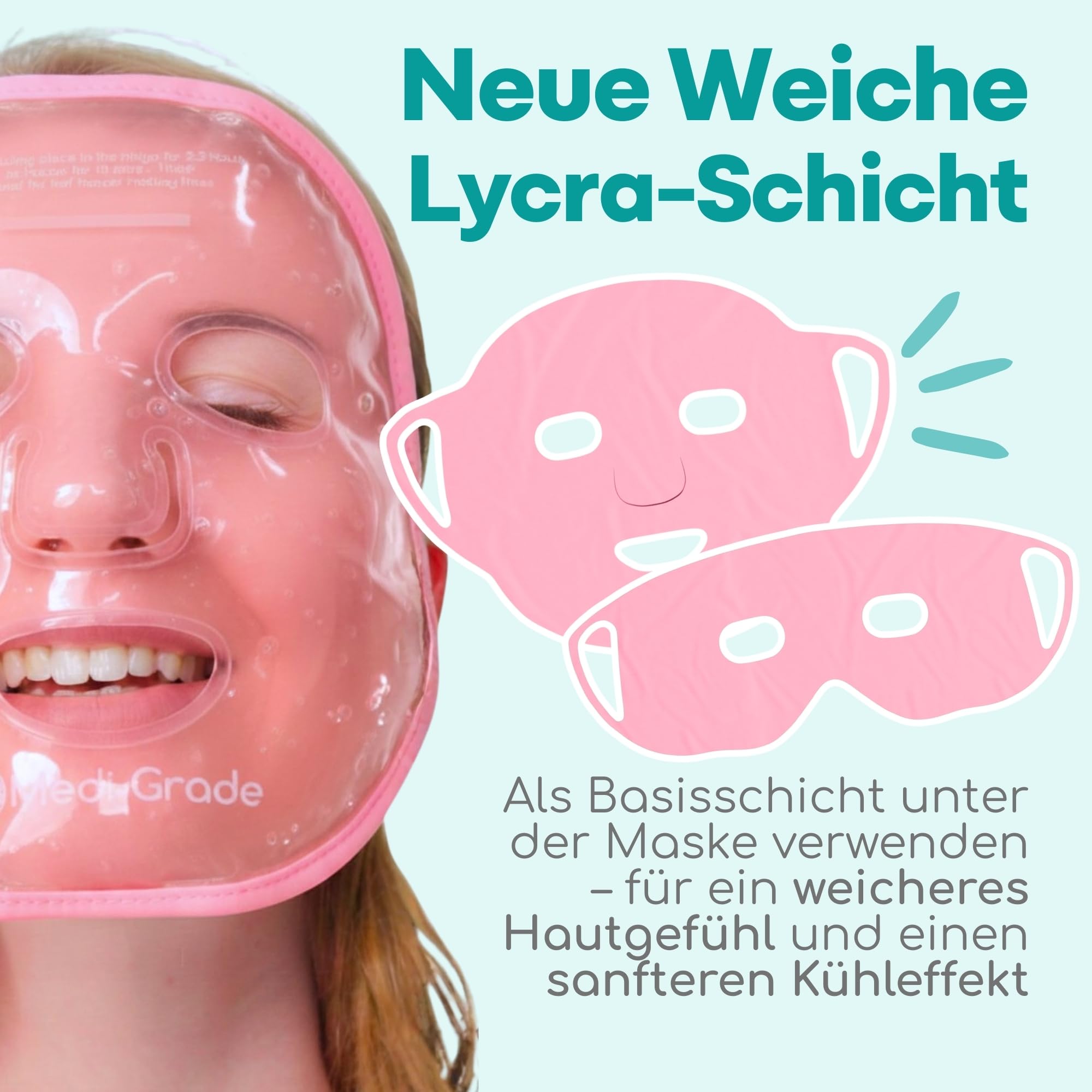 Kühlmaske für Gesicht Augen im Set, Erfrischende Gel Eismaske | Gesichtskühlmaske Augen Kühlmaske gegen geschwollene Augen, zum Augenringe Entfernen, bei Migräne, mit praktischer Kühltasche