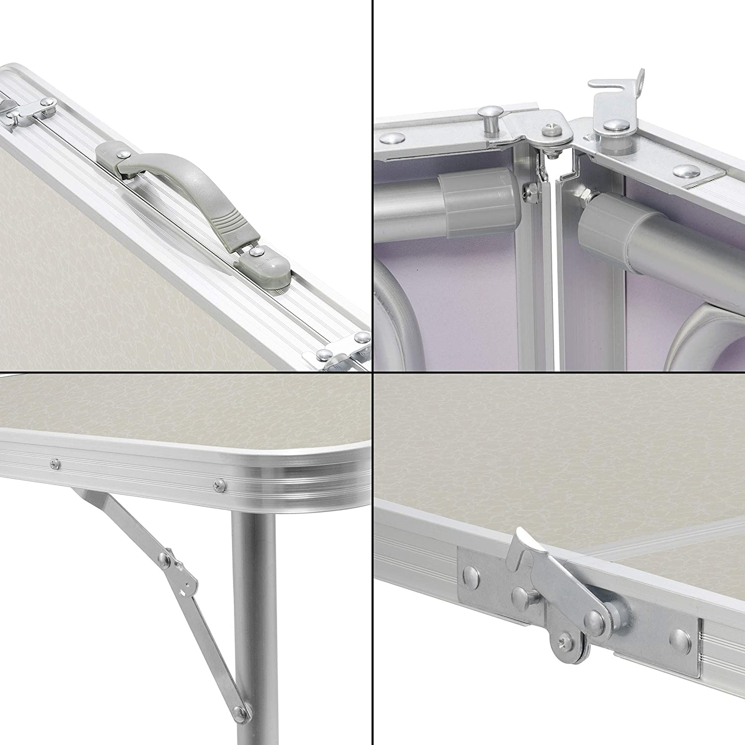 Multifunktionaler Klapptisch, für Camping, Märkte, Tapetentisch, für Feste im Garten, höhenverstellbar, schwarz