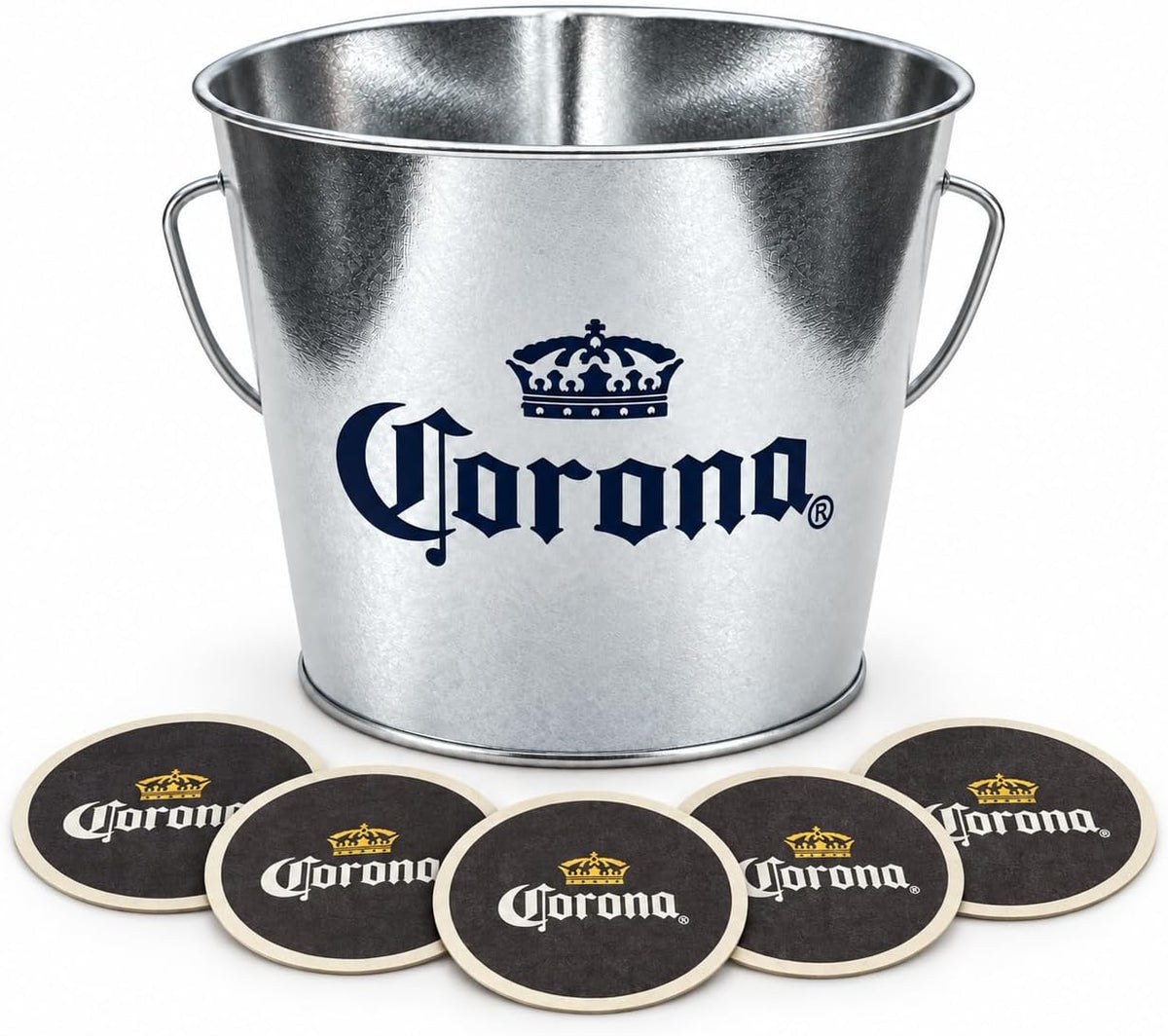 Corona Biereimer Metalleimer inklusive 5 Bierdeckel