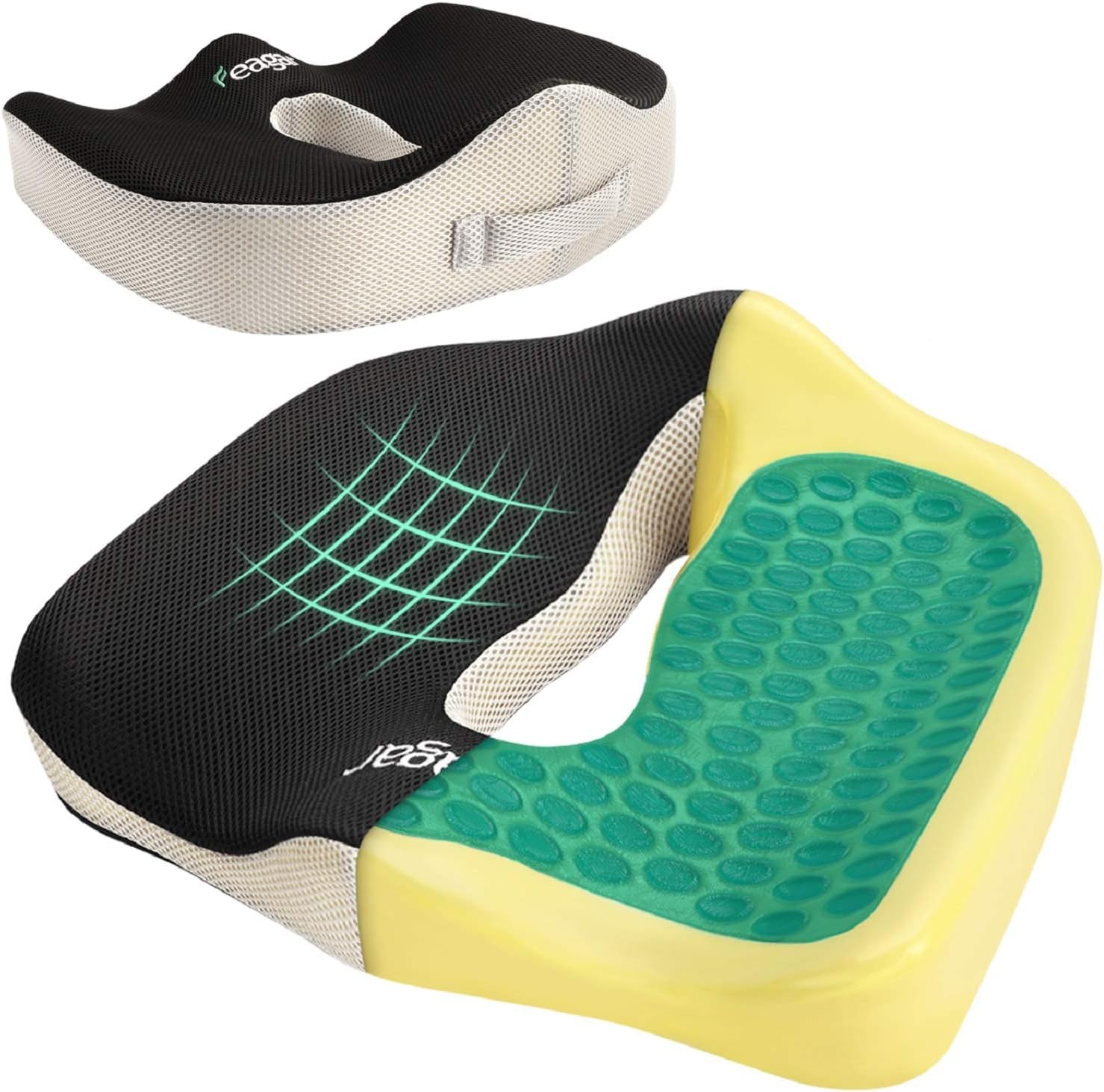 Sitzkissen, Orthopädisches Sitzkissen aus Memory Foam, Ergonomisches Sitzkissen für Bürostuhl /Autositz / Steissbeinkissen Stuhlkissen Sitzkissen Outdoor Zuhause, Schwarz