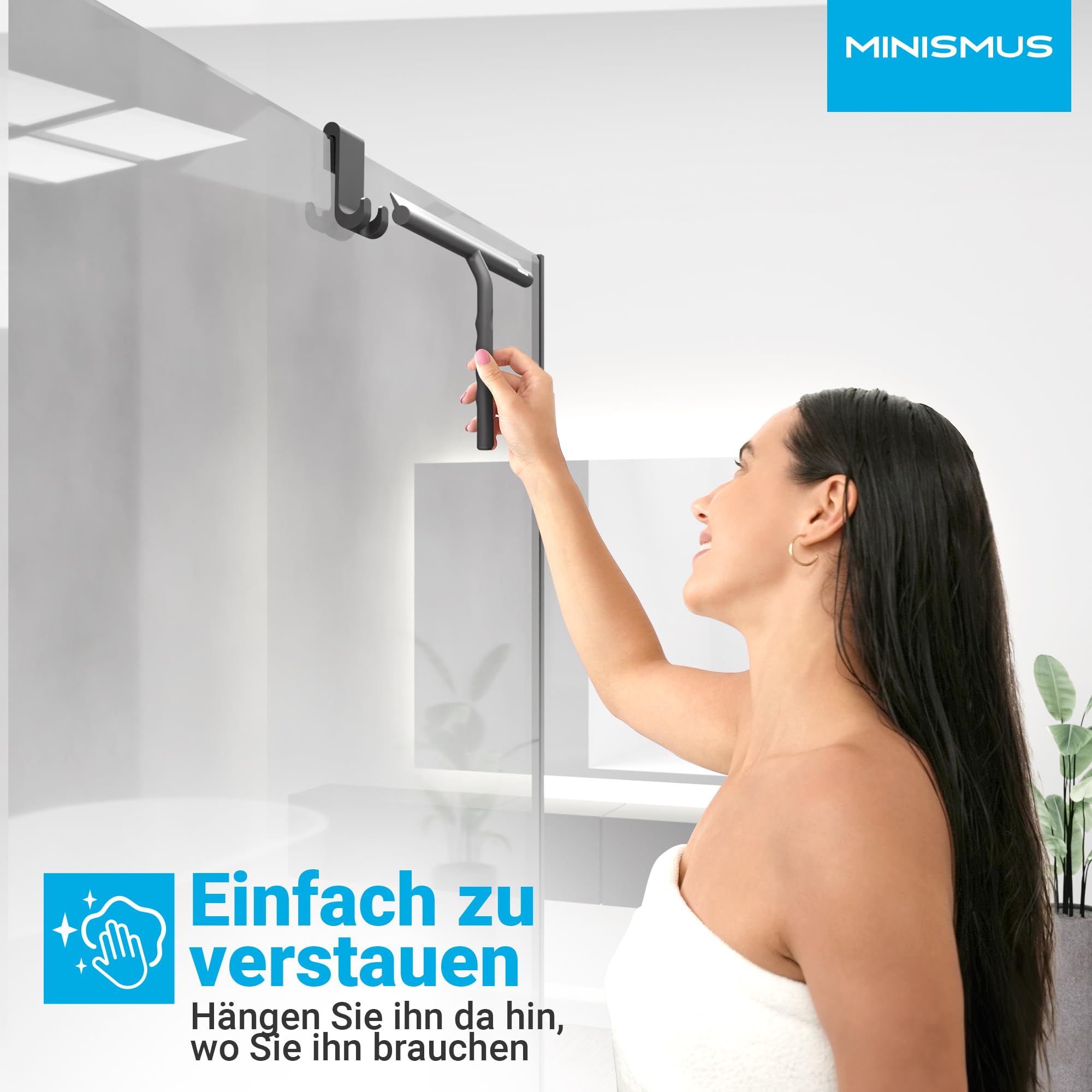 Fensterabzieher mit Aufhänger – Profi Abzieher Dusche - Duschabzieher – Schlierenfrei – Hochwertiger Silikon - Antirutsch