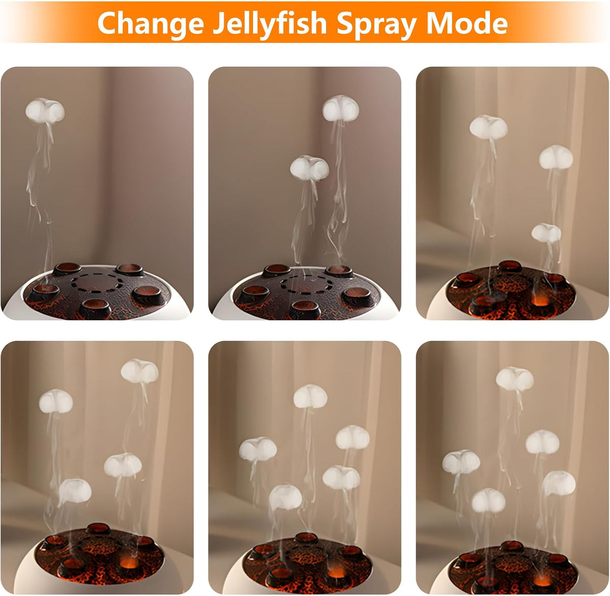 Flammen Aroma Diffuser, 250mL Luftbefeuchter Schlafzimmer, 2 Spray Muster DuftöL Diffuser,Air Diffuser Humidifier mit 7 Farben LED-Licht & Timing-Funktion