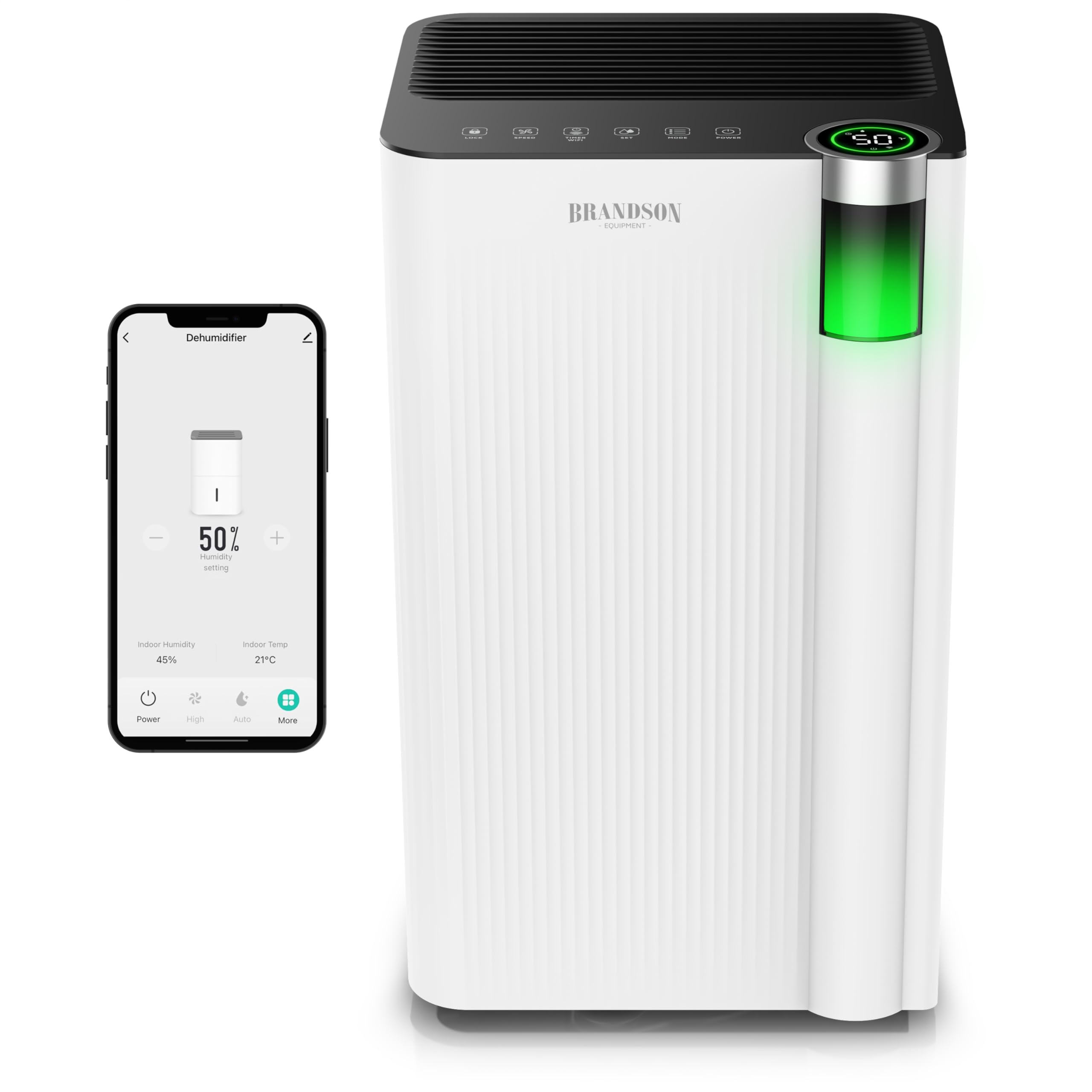 WLAN Luftentfeuchter mit Kompressor elektrisch - 10 Liter - WiFi Dehumidifier Raumentfeuchter – mit App - Schlauch-Entwässerung