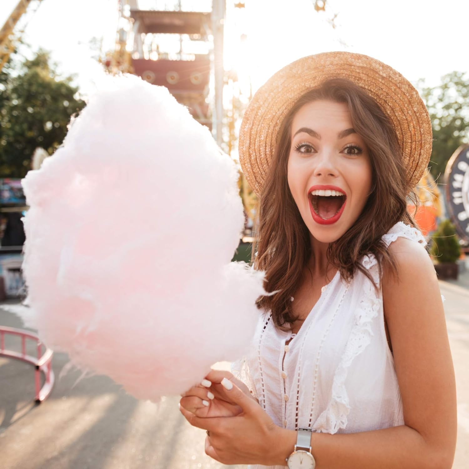 Party Set 6 x 230 g Zuckerwatte für Candy Floss Maschine enthält 100 Candy Floss Sticks