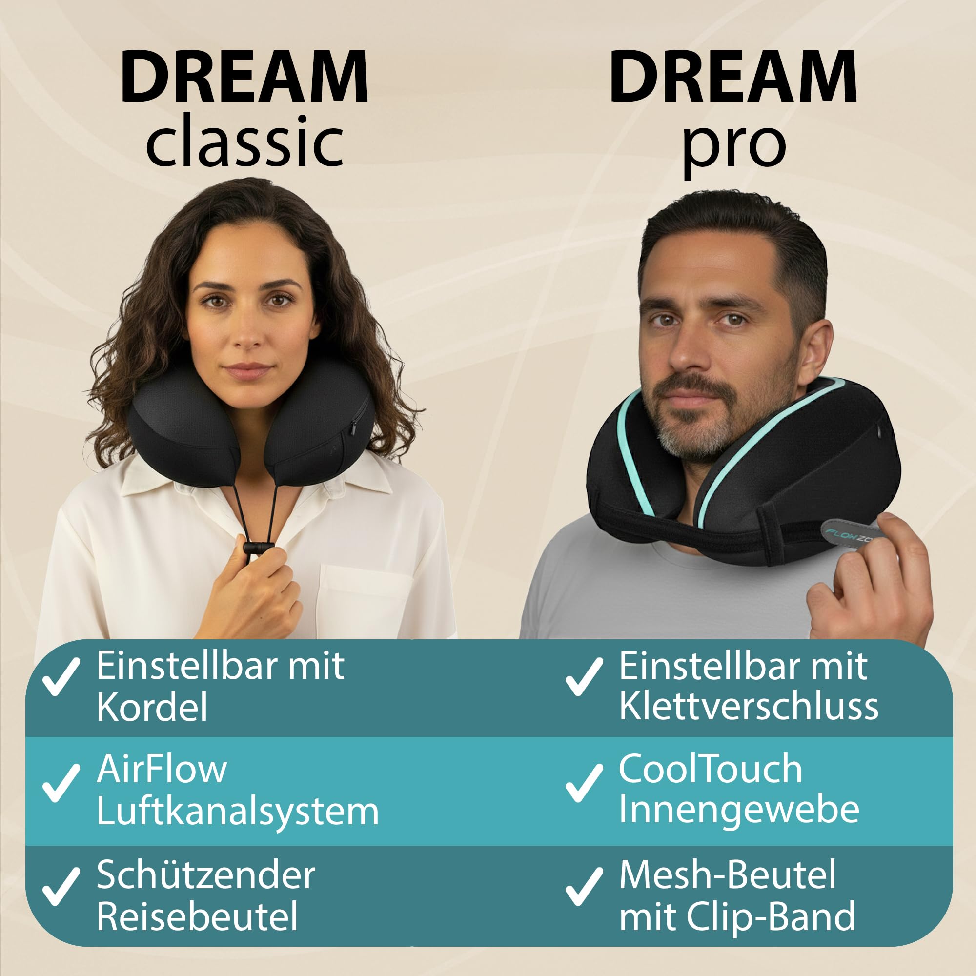 Bequemer Neck Cushion Flugzeug & Auto Reisekissen Memory Foam mit schlankem Rücken und waschbarer Abdeckung (Velvet Soft & Breathable) - Neck Cushion Adults Grey