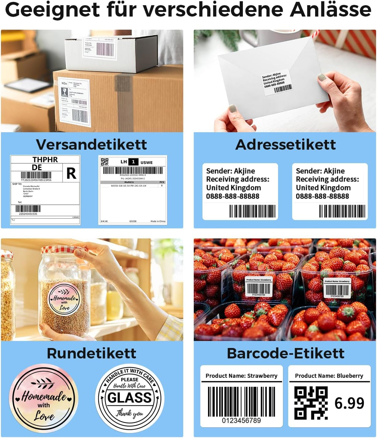 Bluetooth DHL Etikettendrucker, Label Printer - Thermodrucker