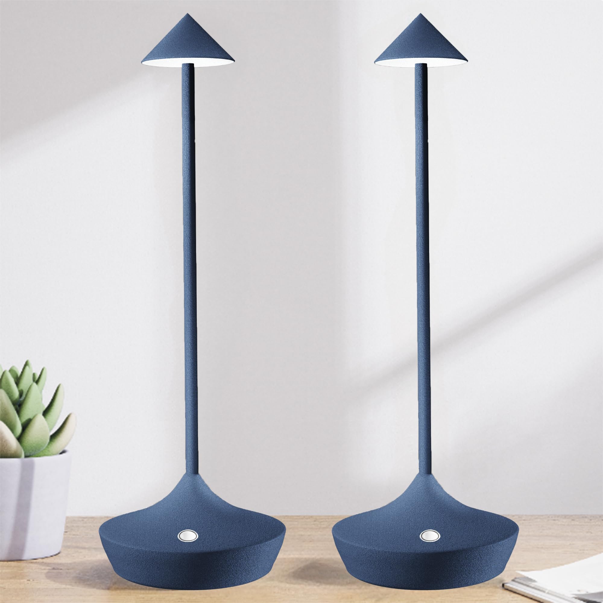 LED-Batterie Tischlampe Drahtloses , modernem Aluminium Dimmable Wireless Tischlampe 6000 mAh, wasserdicht, Tischlampen wiederaufladbar für Innen-Aussentisch Tisch Restaurant