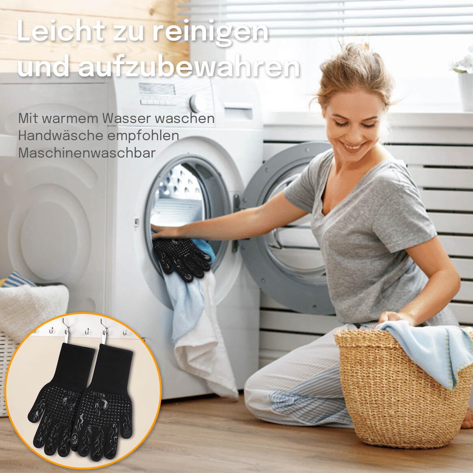 Reinalin Grillhandschuhe Hitzebeständig bis 800°C, Ofenhandschuhe Topfhandschuhe Feuerfeste Handschuhe BBQ Handschuhe Kochhandschuhe Backhandschuhe Backofenhandschuhe (L/XL/XXL, Schwarz)