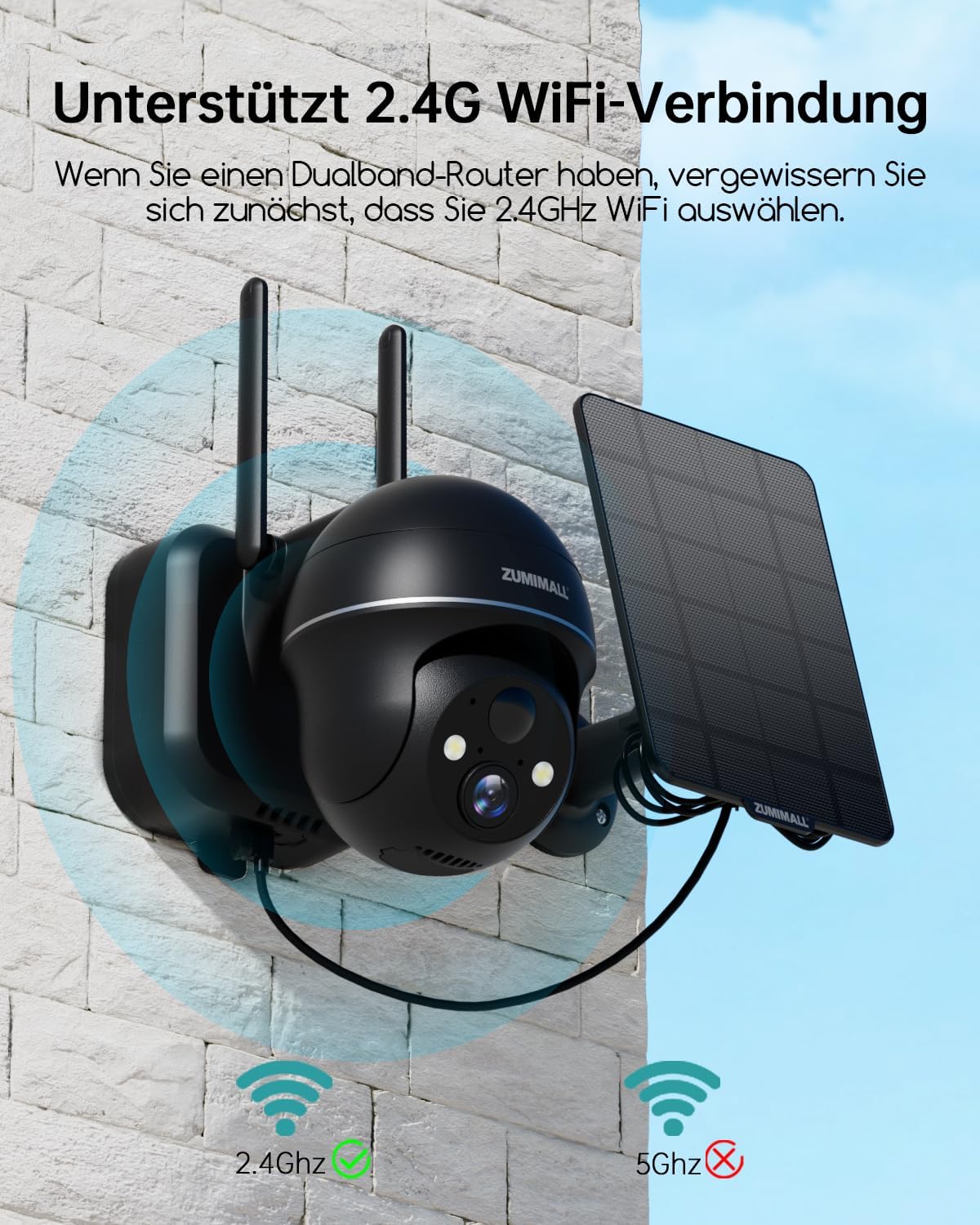 2K Solar Überwachungskamera Aussen