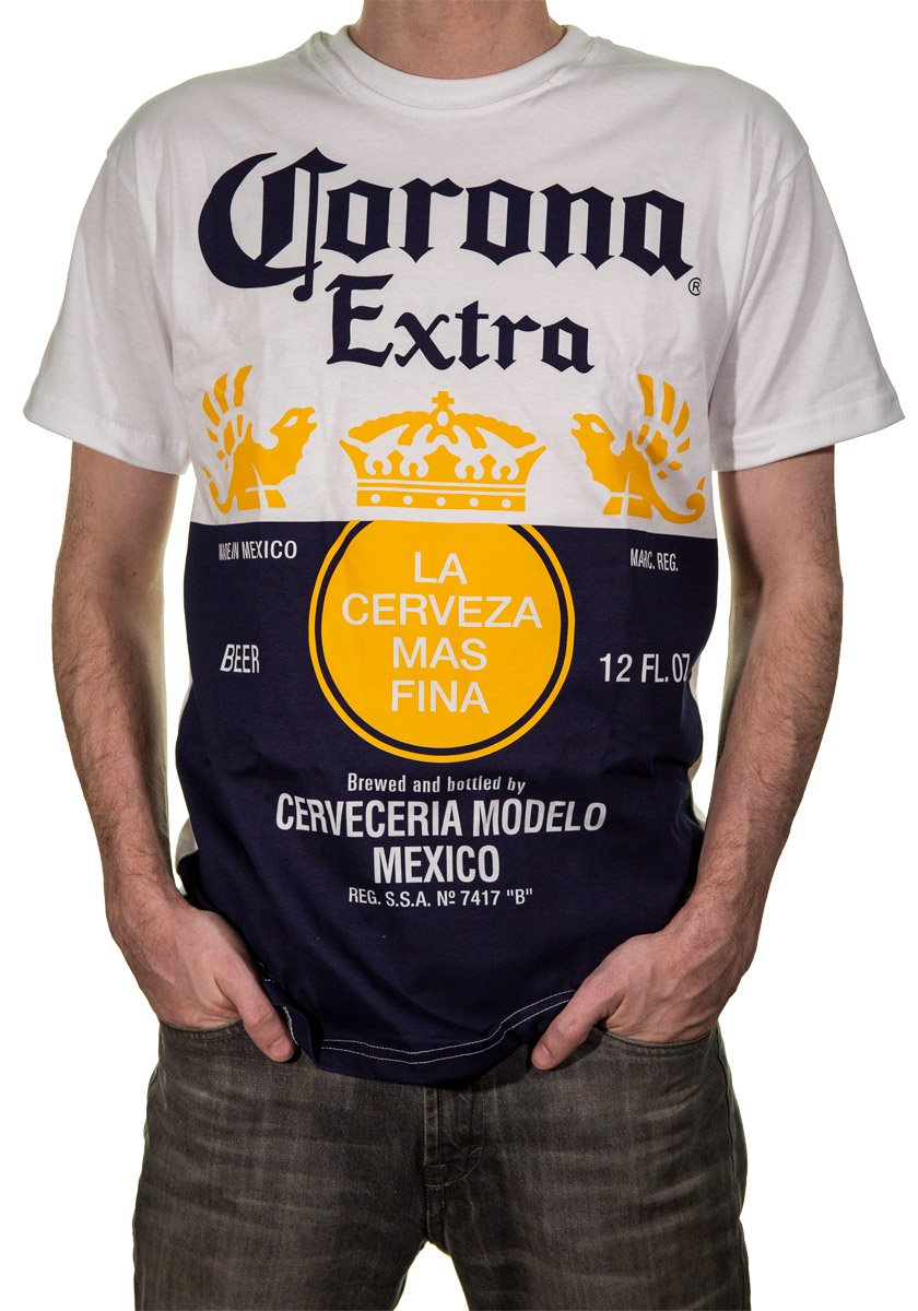 Offizielles Corona Extra Bottle Label Print Herren T-Shirt