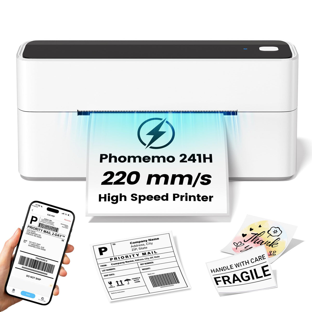 Bluetooth DHL Etikettendrucker, Label Printer - Thermodrucker