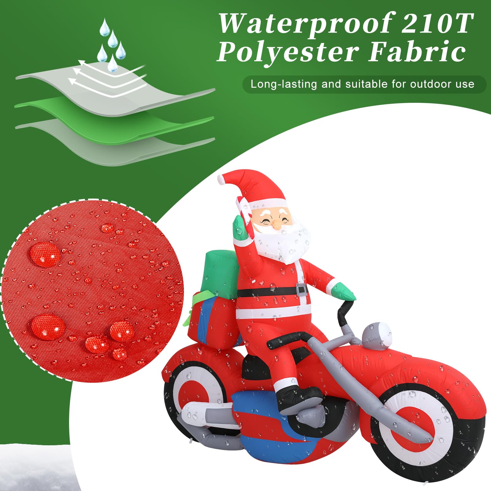 Aufblasbare Weihnachtsdeko, Riesiger Weihnachtsbaum Bogen mit 8 LED Leuchten, Wasserfest Beleuchtet Aufblasbar Weihnachtsdeko Aussen für Hof Garten Feiertag Weihnachtsdekoration