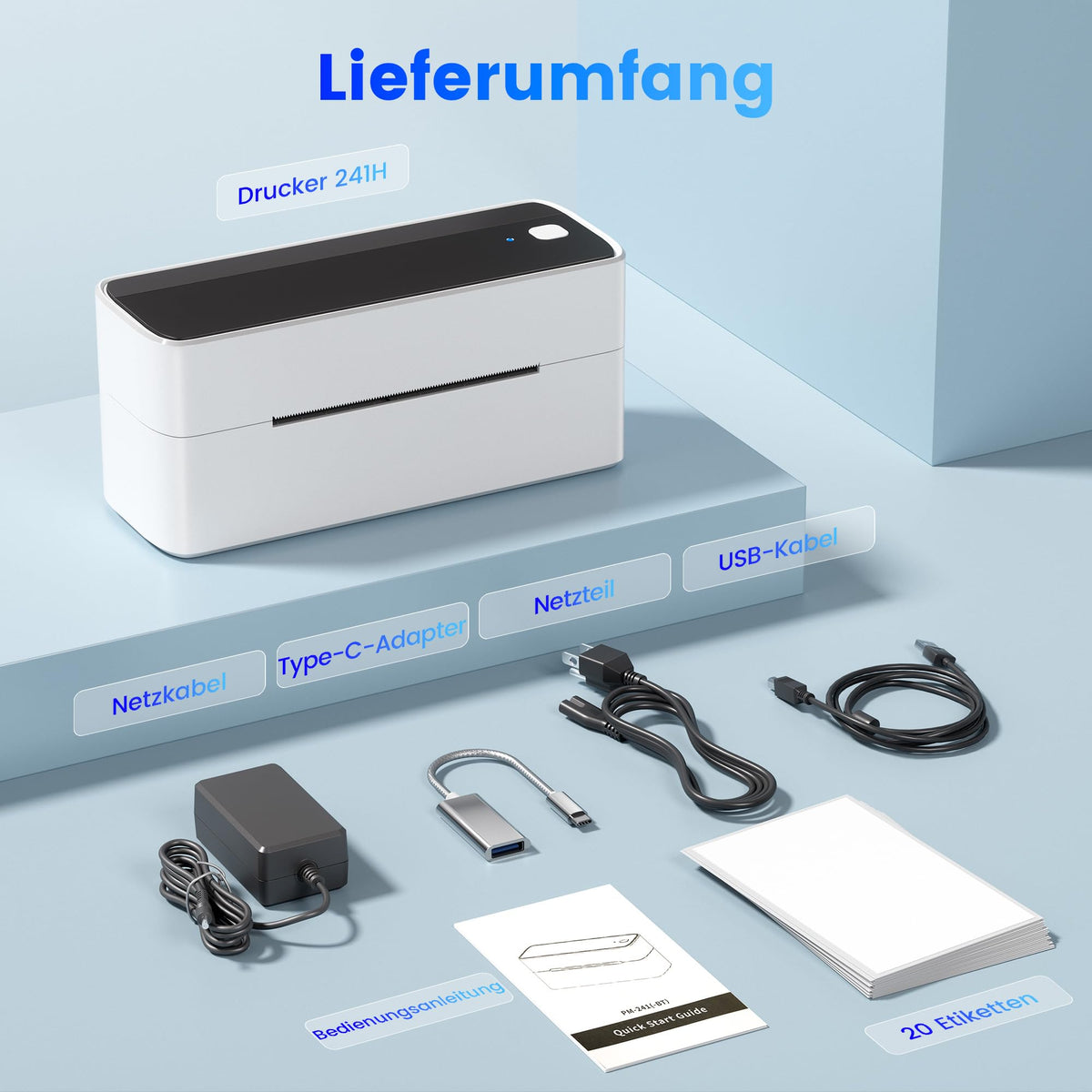 Bluetooth DHL Etikettendrucker, Label Printer - Thermodrucker