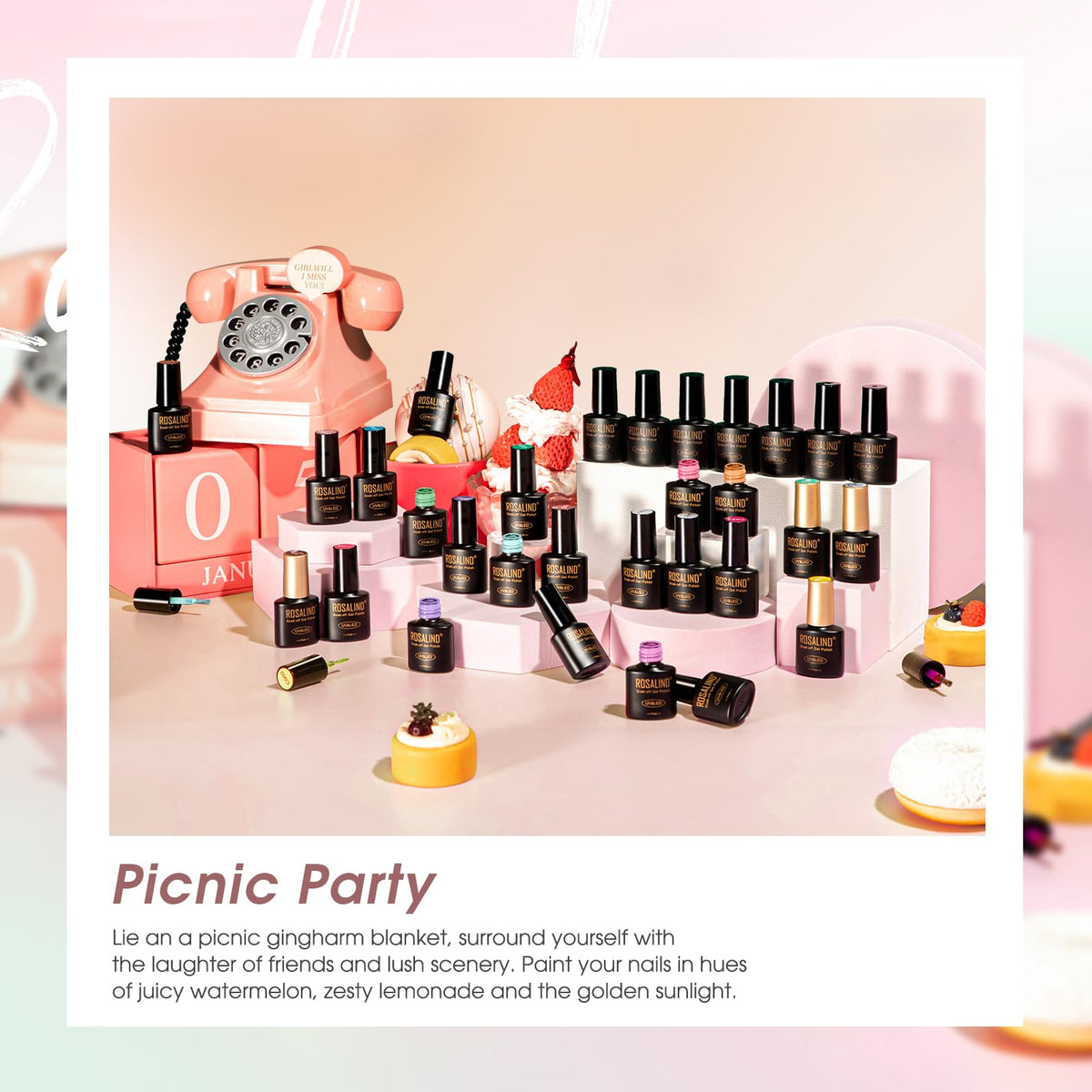 UV Nagellack Set Weiß Rosa Violett Rot Grün Blau Gel
