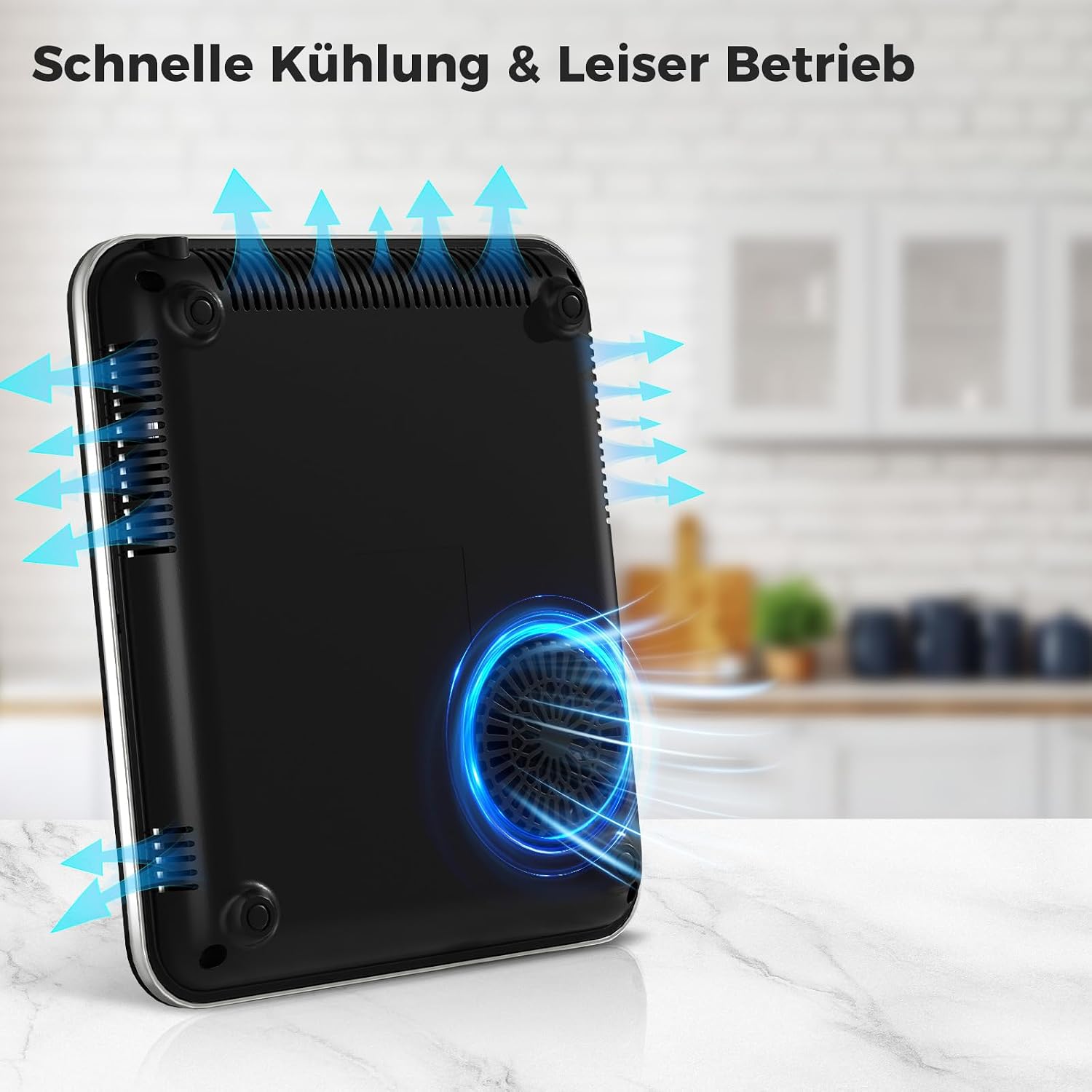 Induktionskochfeld – Einzel Induktionskochplatte, 10-Leistungseinstellung und 10-Temperaturstufen, 2000W Induktionskochfeld 1 Platte, 4-Stunden-Timer, Sicherheitsschloss, Mobil