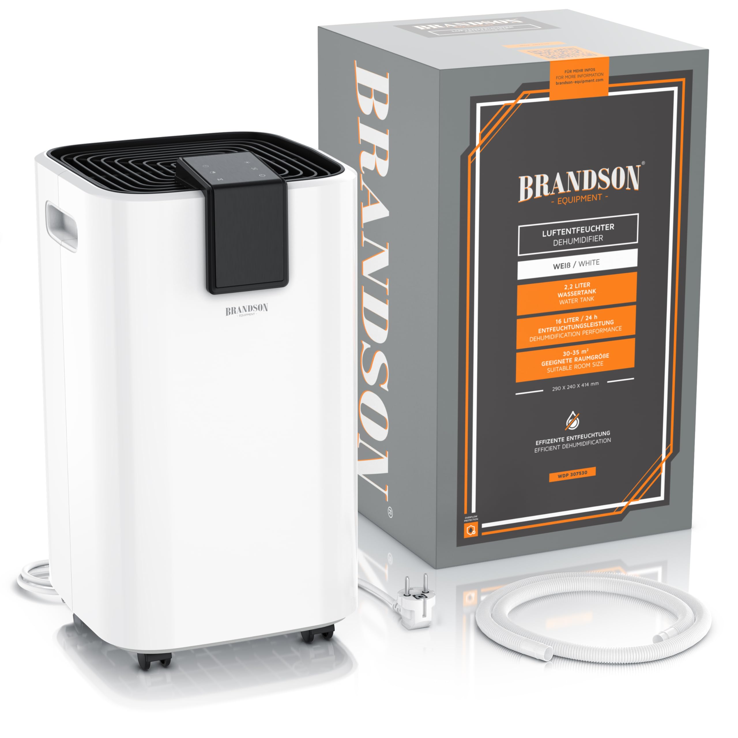 WLAN Luftentfeuchter mit Kompressor elektrisch - 10 Liter - WiFi Dehumidifier Raumentfeuchter – mit App - Schlauch-Entwässerung