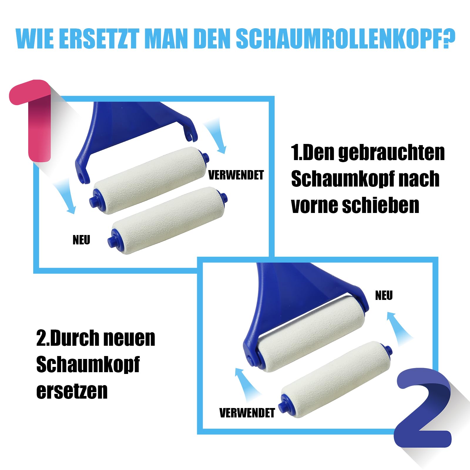 Mini Lotion Applikator Lotionsbürste Kosmetik Applikator Körperpflege Hautpflegewerkzeug mit drei Ersatzköpfen, verstellbar