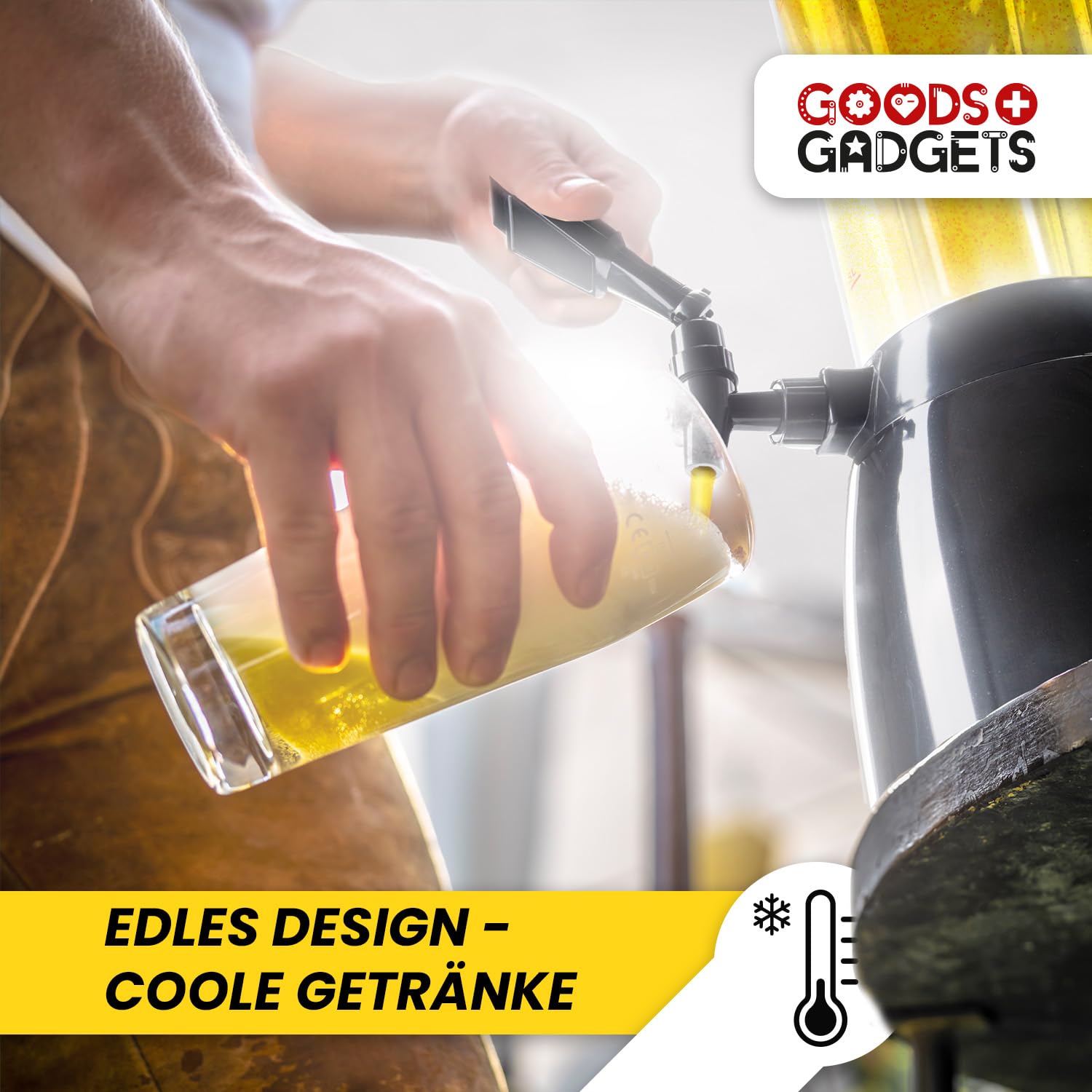 Colonne à bière 4,0 L, robinet, colonne à bières cultes, distributeur de boissons avec refroidisseur de glace 1,3 L (noir)