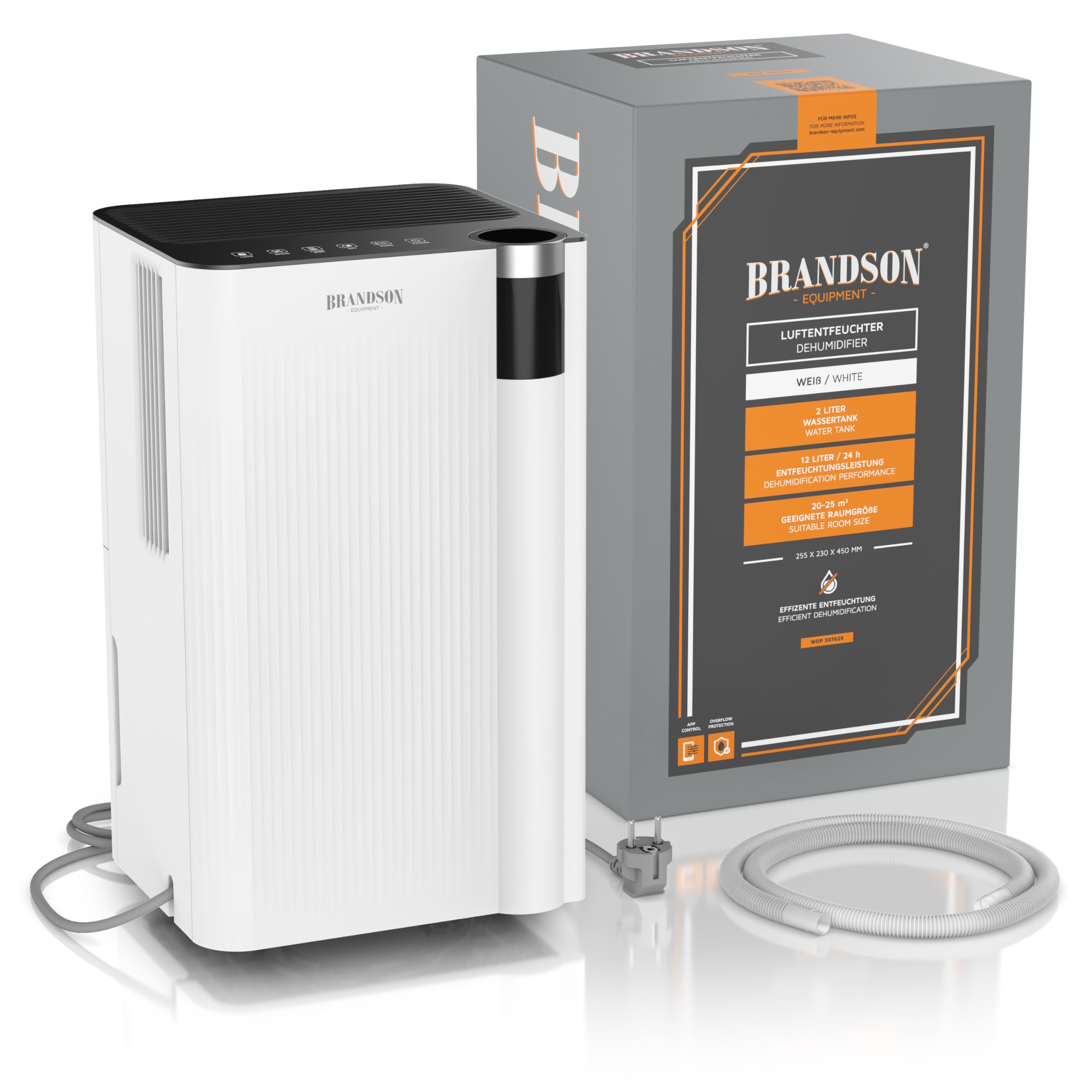 WLAN Luftentfeuchter mit Kompressor elektrisch - 10 Liter - WiFi Dehumidifier Raumentfeuchter – mit App - Schlauch-Entwässerung