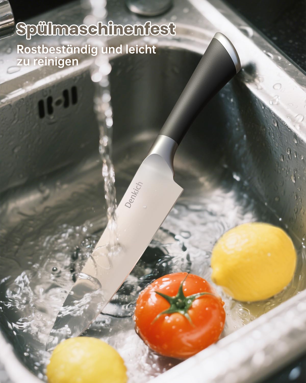 Messerblockset, 7-teiliges scharfes Messerset mit Block, deutsche Klingen aus hochwertigem Edelstahl und ergonomischen Griffen, professionelles Küchenmesserset für den Heimgebrauch