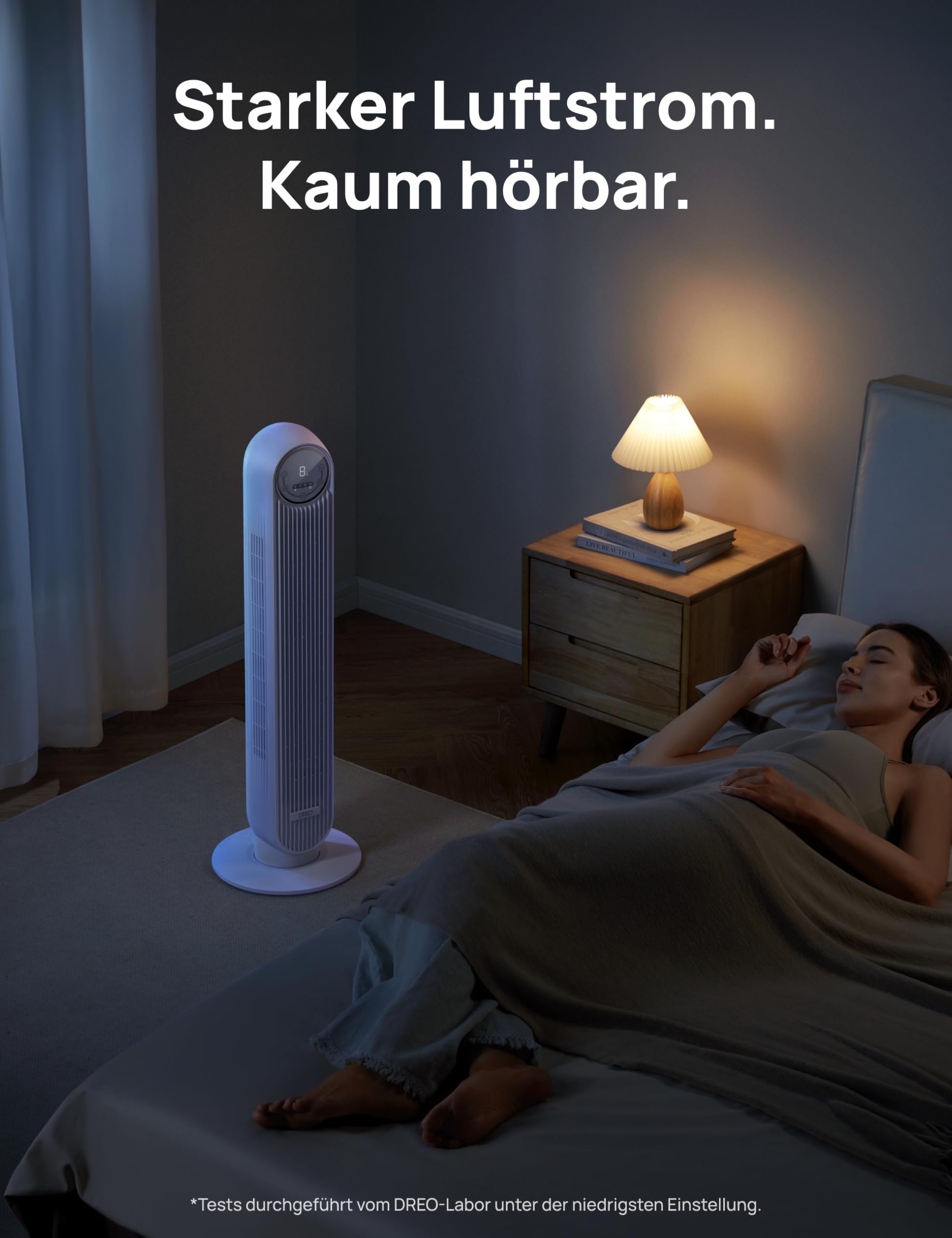 Leiser Turmventilator, 10 m Wurfweite 8 Geschwindigstufen 4 Modi 8 Std. Timer 90° oszillierende Ventilator mit Kühlung Fernbedienung für Schlafzimmer,Turmventilator 307, Schwarz