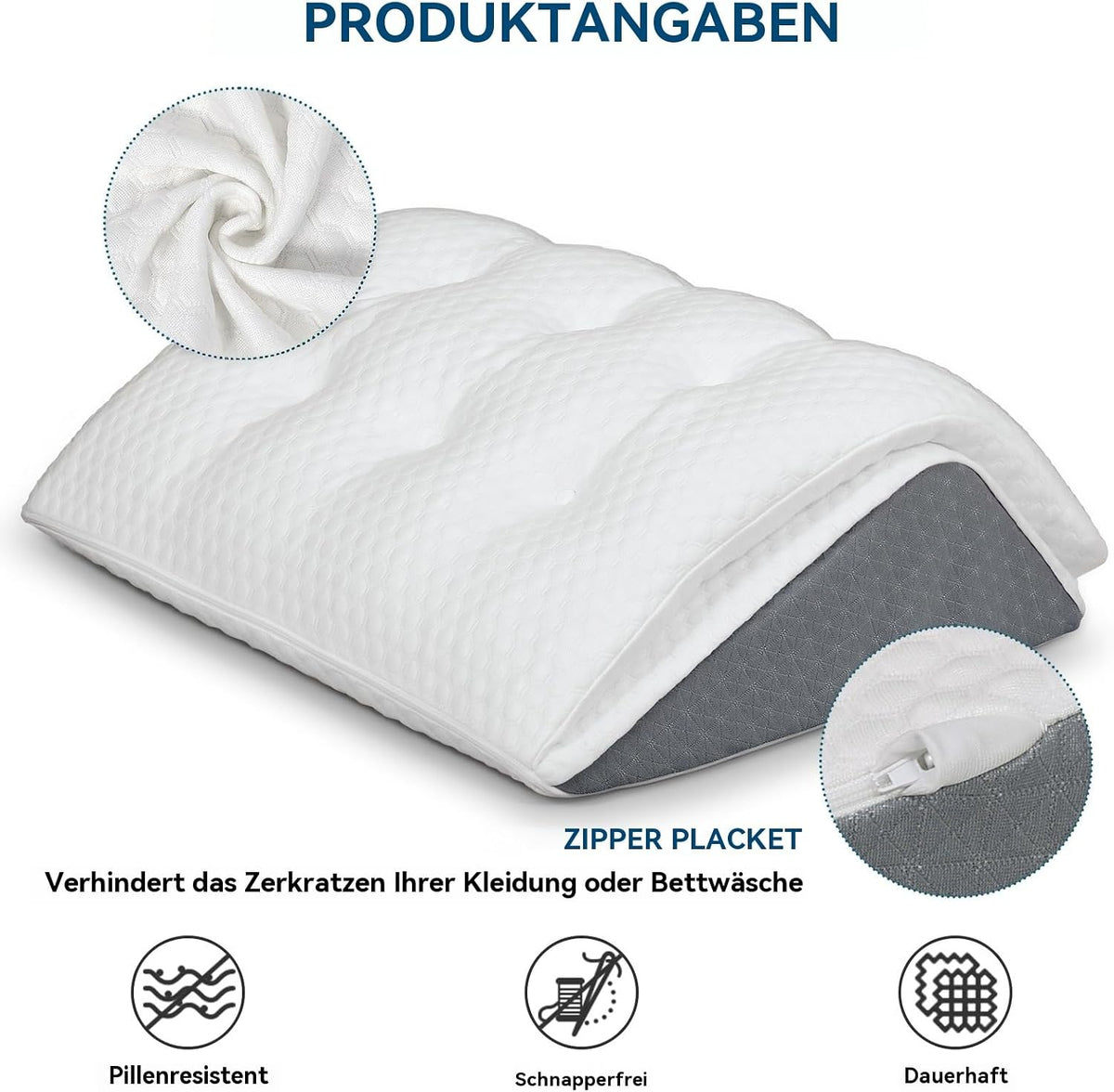 Memory Schaum Venenkissen, Umwandelbares Kniekissen zum Rückenschlafen, Dual-Layer Design Beinkissen für Beine nach der Operation, Kniestütze, Beinerhöhung