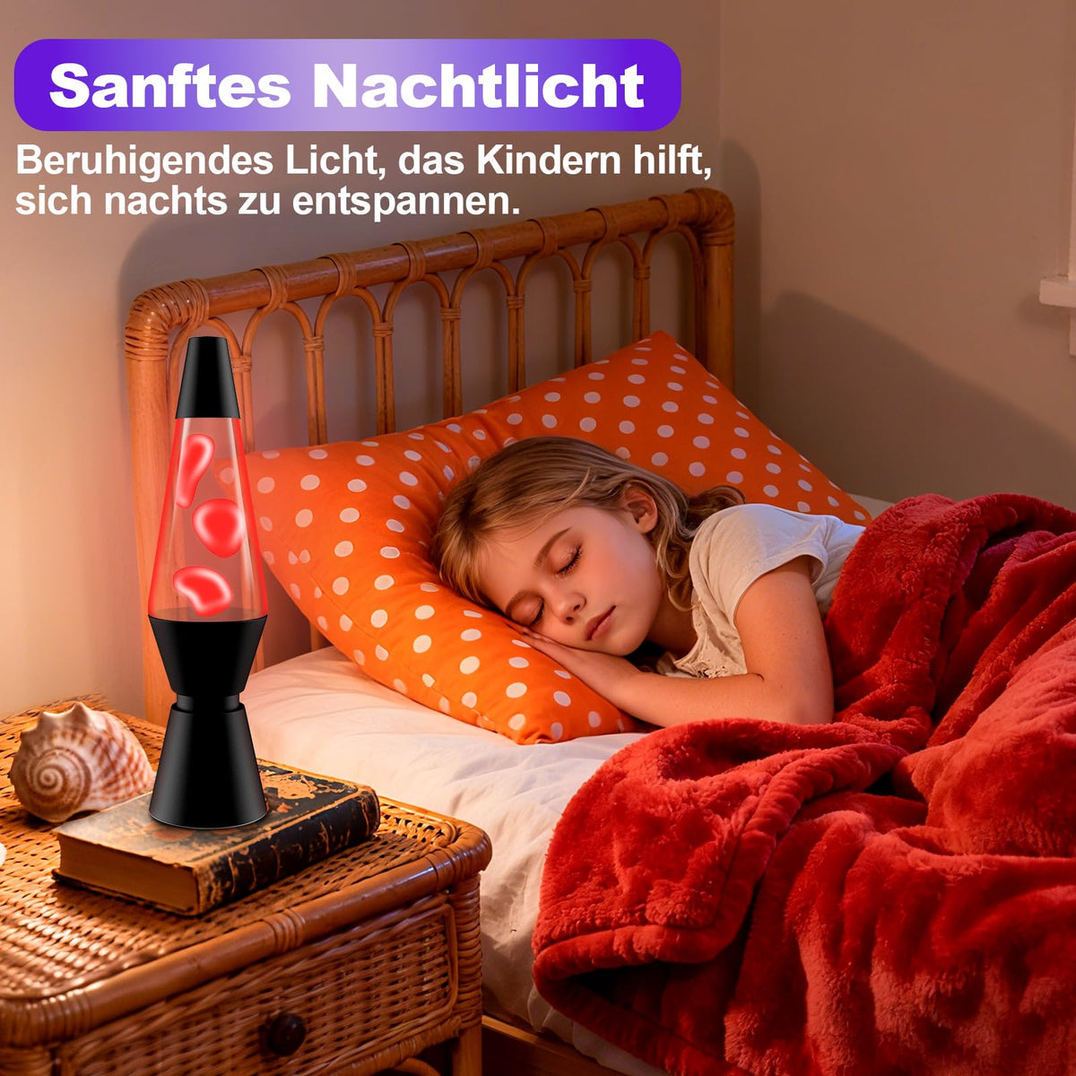 Lavalampe Große mit 17 Farbwechsel und Fernbedienung 40 cm
