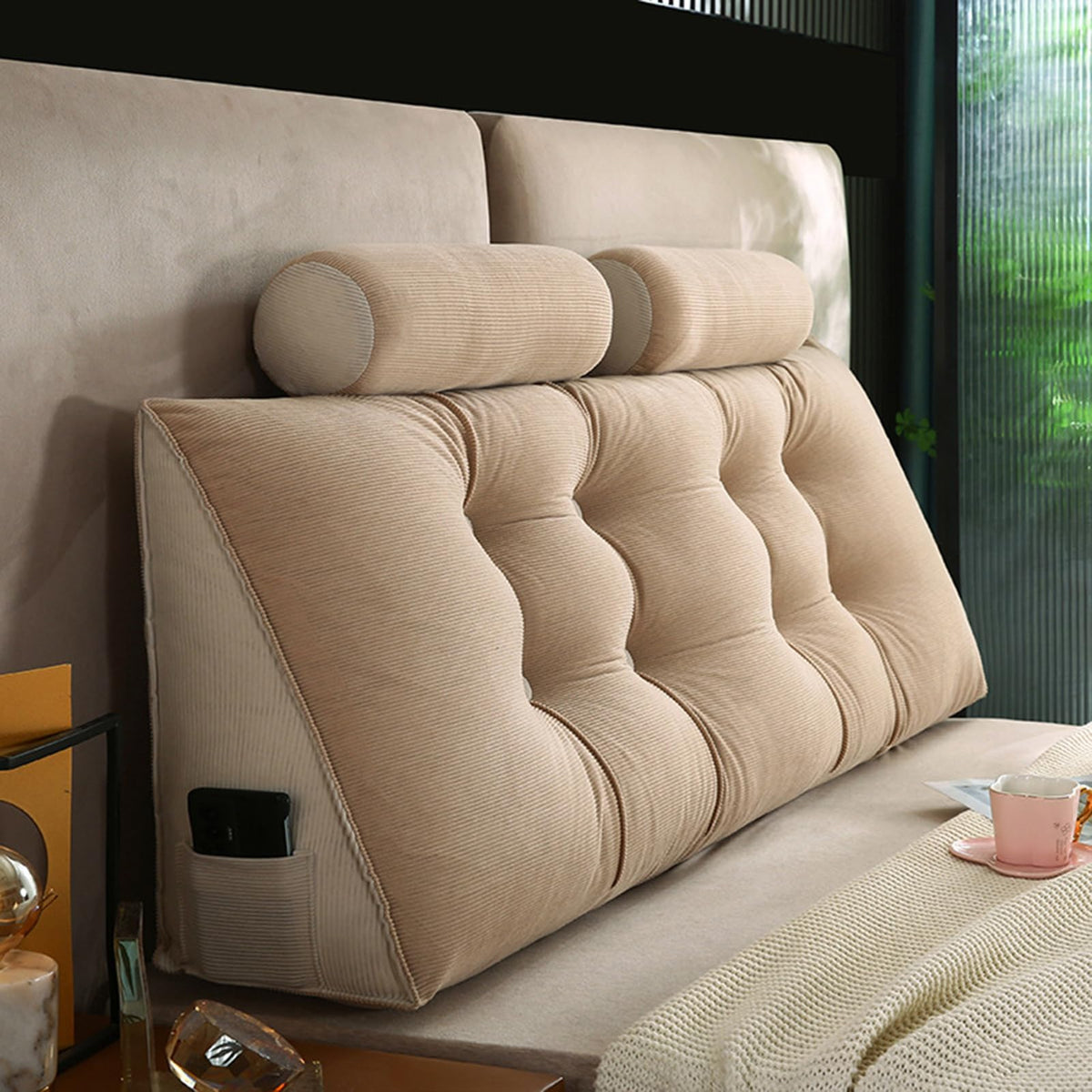 Rückenstützkissen mit Nackenkissen für Bett Bequemes Lendenkissen
