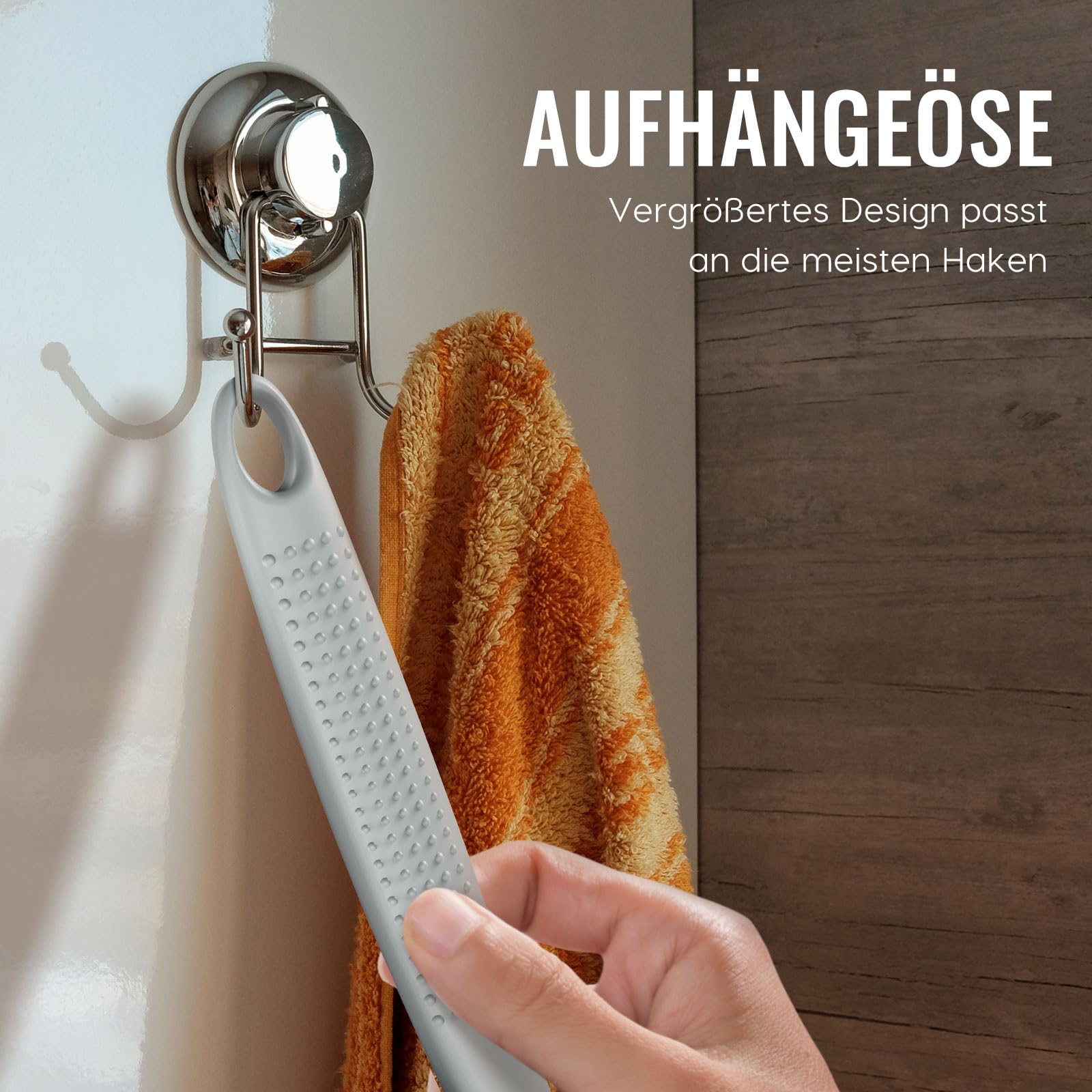 Silikon Rückenschrubber für Die Dusche, Silikon Körperschrubber mit Langem Griff, Rückenschrubber, Abgestorbene Haut entfernen und Massage
