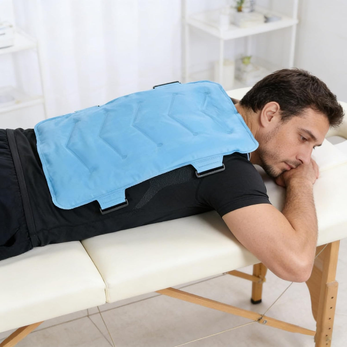 Grosses Gel Kühlpad, 52 * 33cm Kühlendes Kopfkissen Schmerzlinderung, Verstellbar Bindbar Kühlakku Gel für Bein Leg, Kühlpack Groß Kühlgelkissen Eisbeutel Kühlbeutel Gelkissen