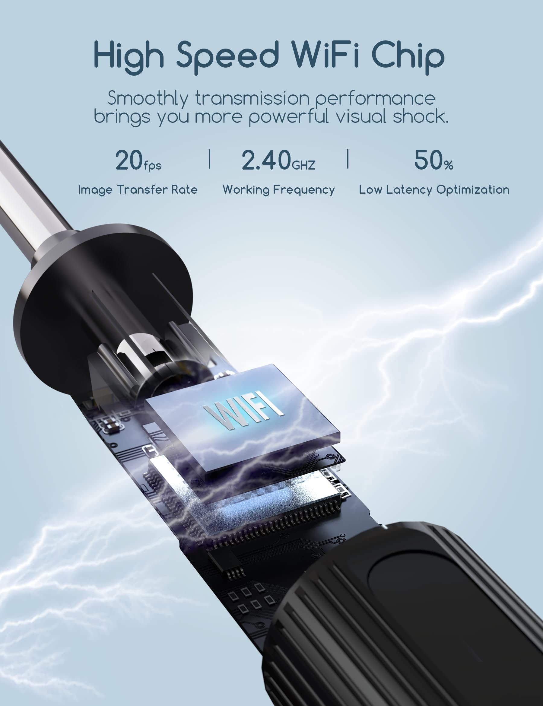 Ohrenschmalz-Entfernungs-Otoskop, WiFi Ohrreiniger, 1080P Ultra Thin HD Wireless wasserdichter Ohrspiegel mit 3,5 mm Objektiv und 6 LEDs für iPhone, iPad und Android Smartphones