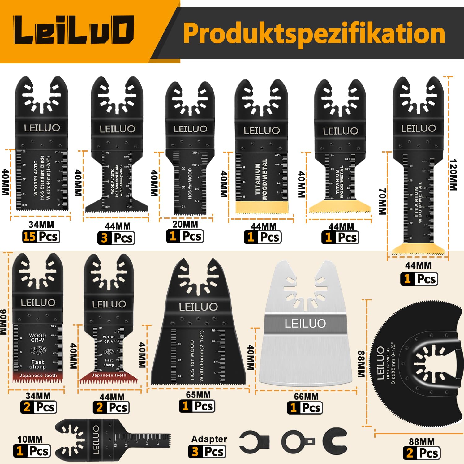155-teiliges Oszillierendes Multitool Zubehörset Schneiden Schleifen Verfugen Universelle Oszillierende Sägeaufsätze mit Aufbewahrungstasche Kompatibel mit DeWalt Dremel Makita und Mehr