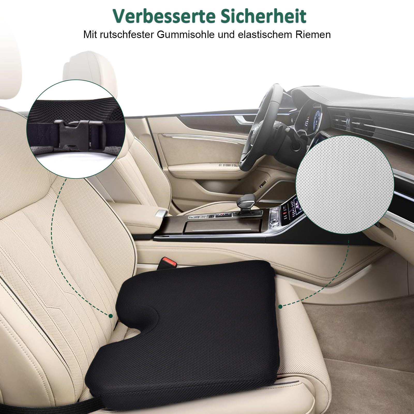 Sitz-Kissen, Hochwertiges Memory Foam sitzkissen Sitzkissen Druckentlastung Ergonomisches sitzkissen für Auto Sofa Büro