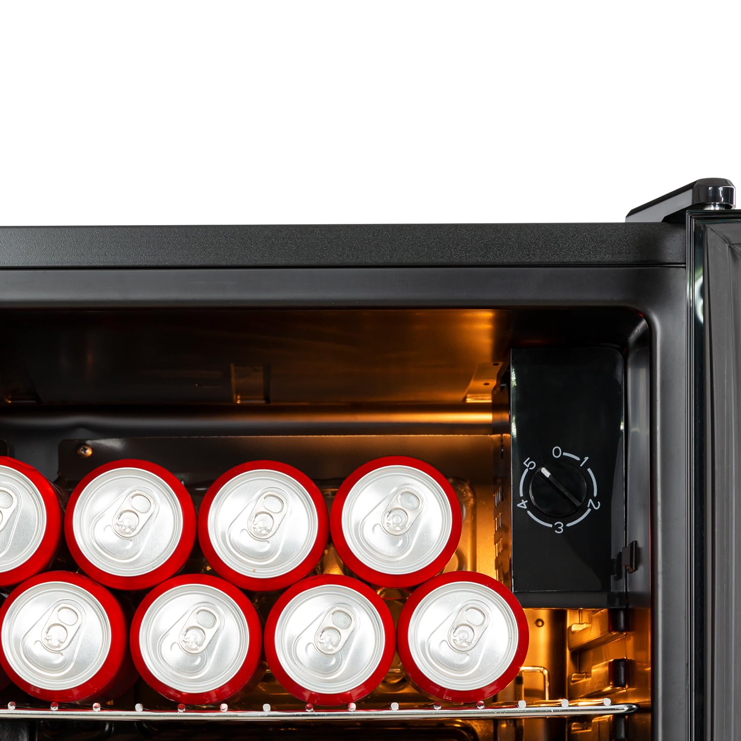 Beersafe Getränkekühlschrank 60 L – Mini Kühlschrank mit Glastür, Kupfer | LED-Beleuchtung, herausnehmbare Metallablagen, leise, Flaschenkühlschrank für Getränke & Dosen