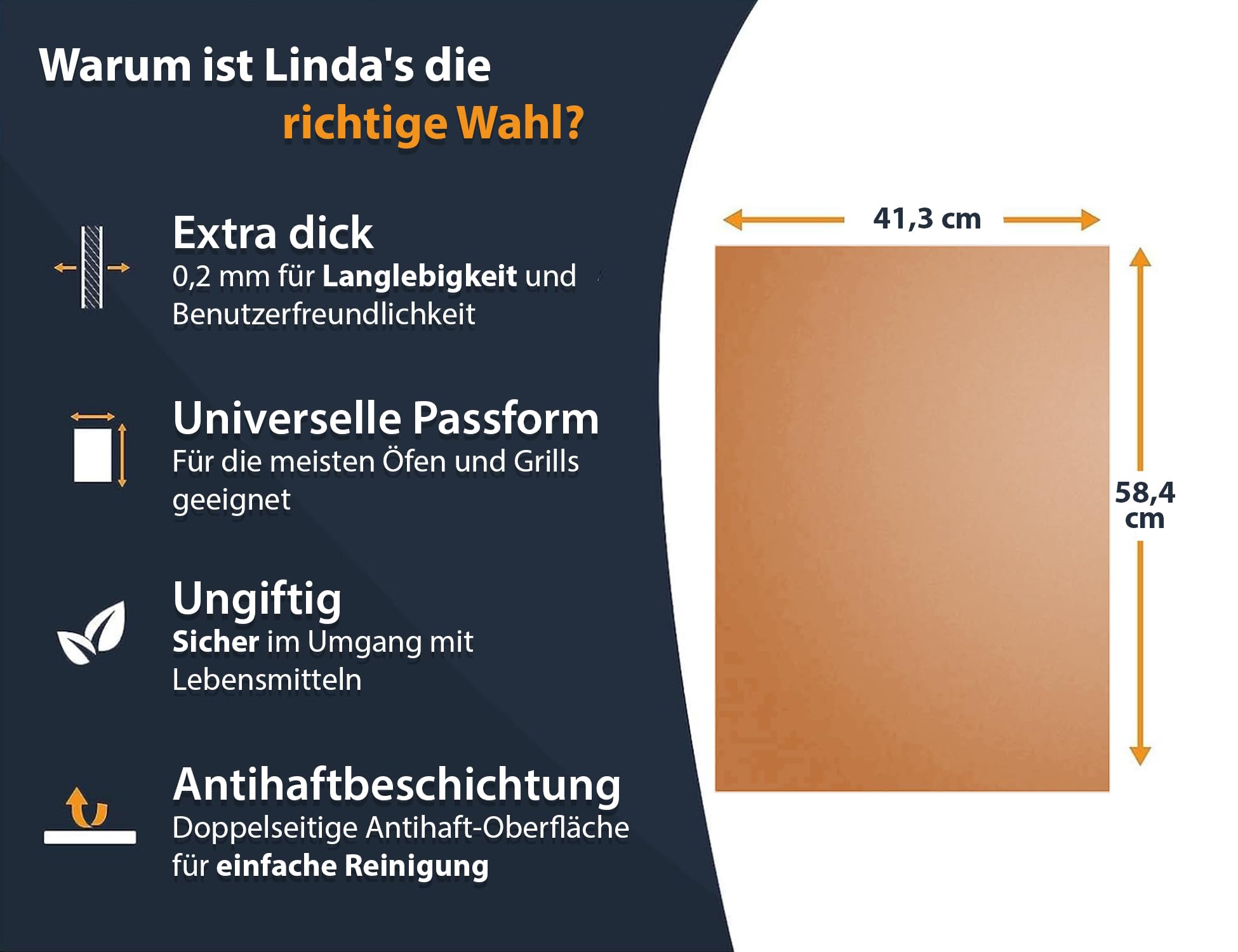 Dauerbackfolie für Backofen und Grill, Backpapier wiederverwendbar geeignet für Elektro- und Gasbackofen, antihaftbeschichtet, für den Backofenboden, BPA- und PFOA-frei (3er Pack)