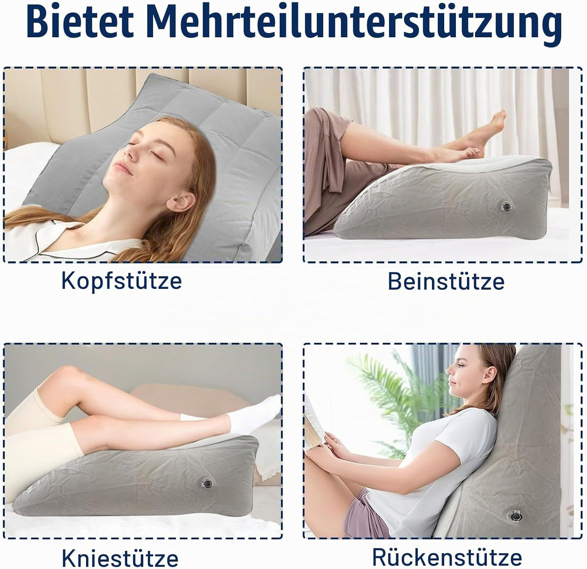 Venenerhöhungskissen Hochlagern der Beine Tragbar Venenkissen (Grau)
