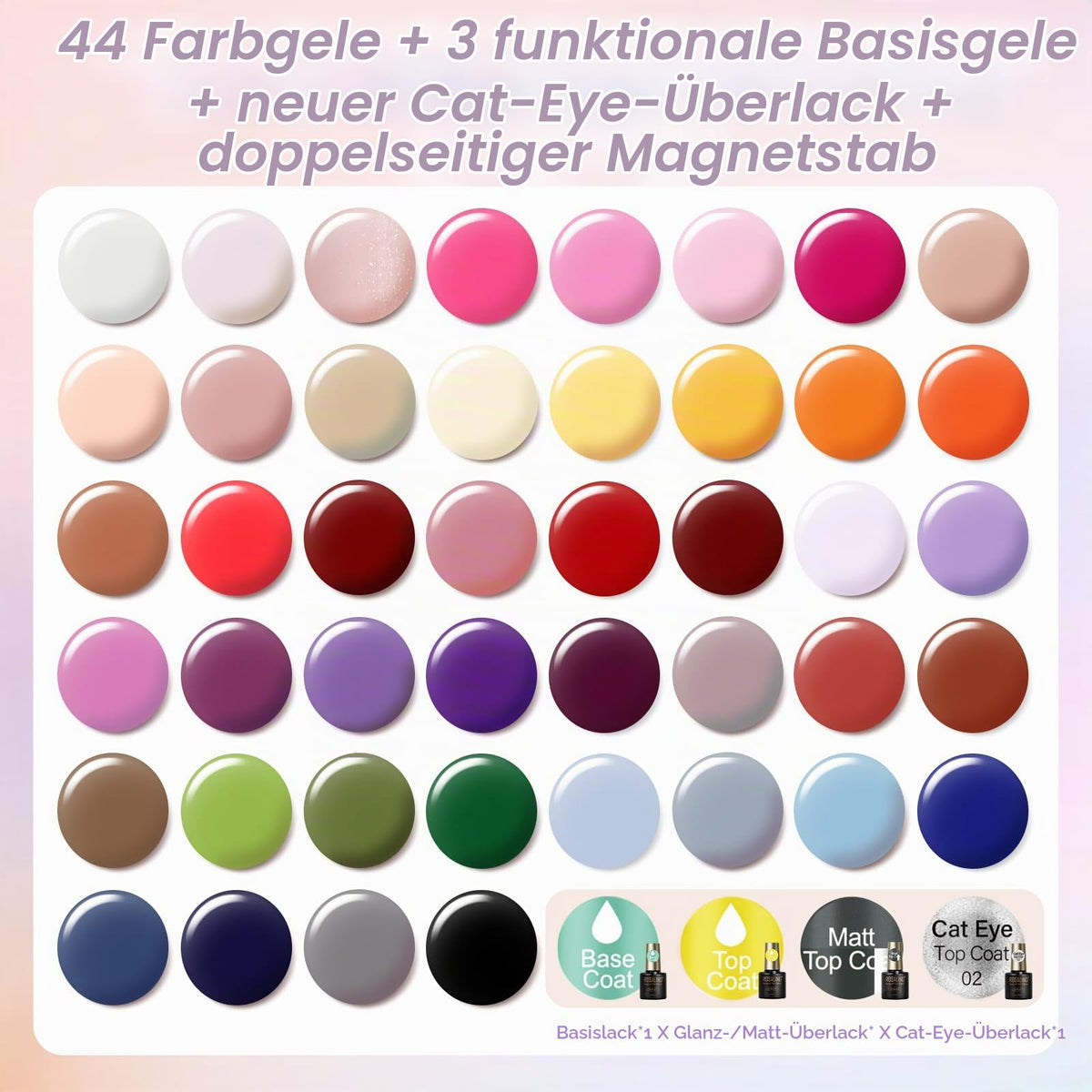 UV Nagellack Set Weiß Rosa Violett Rot Grün Blau Gel