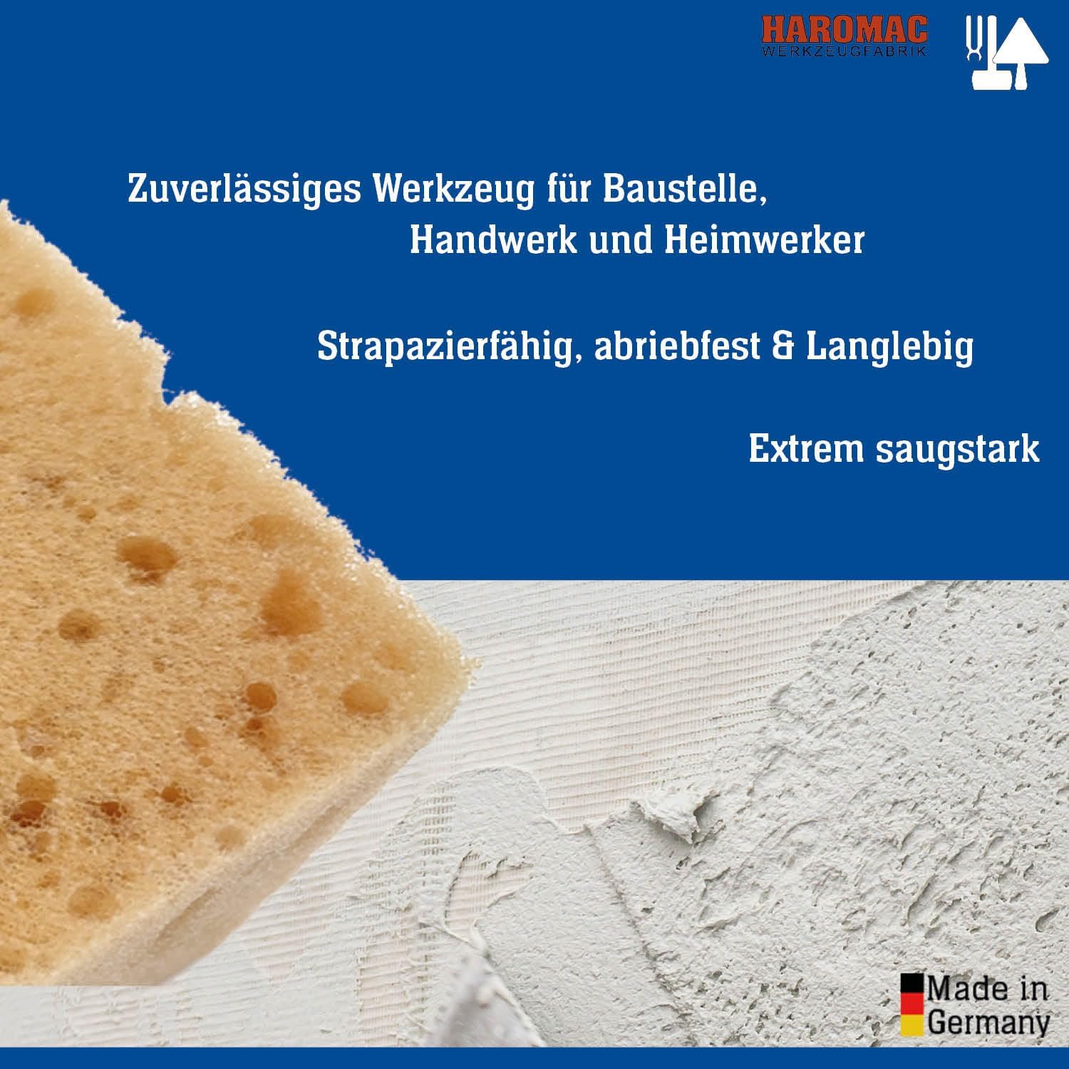 10 x Allzweckschwamm Made in Germany – 200x130mm | Fliesenschwamm, Hydroqualität, Abriebfest & saugstark, universelle Reinigung für Baustellen, KFZ & Haushalt | Beständig gegen Öle & Chemikalien