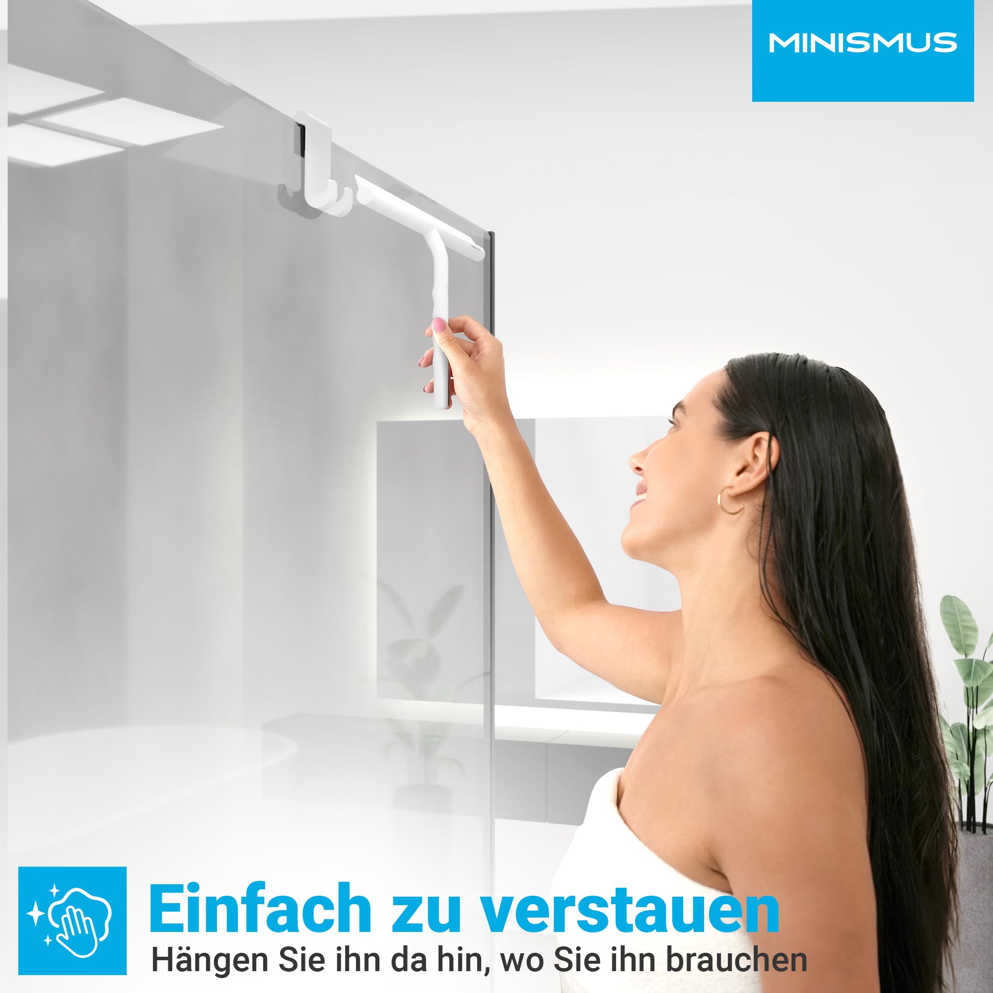 Fensterabzieher mit Aufhänger – Profi Abzieher Dusche - Duschabzieher – Schlierenfrei – Hochwertiger Silikon - Antirutsch
