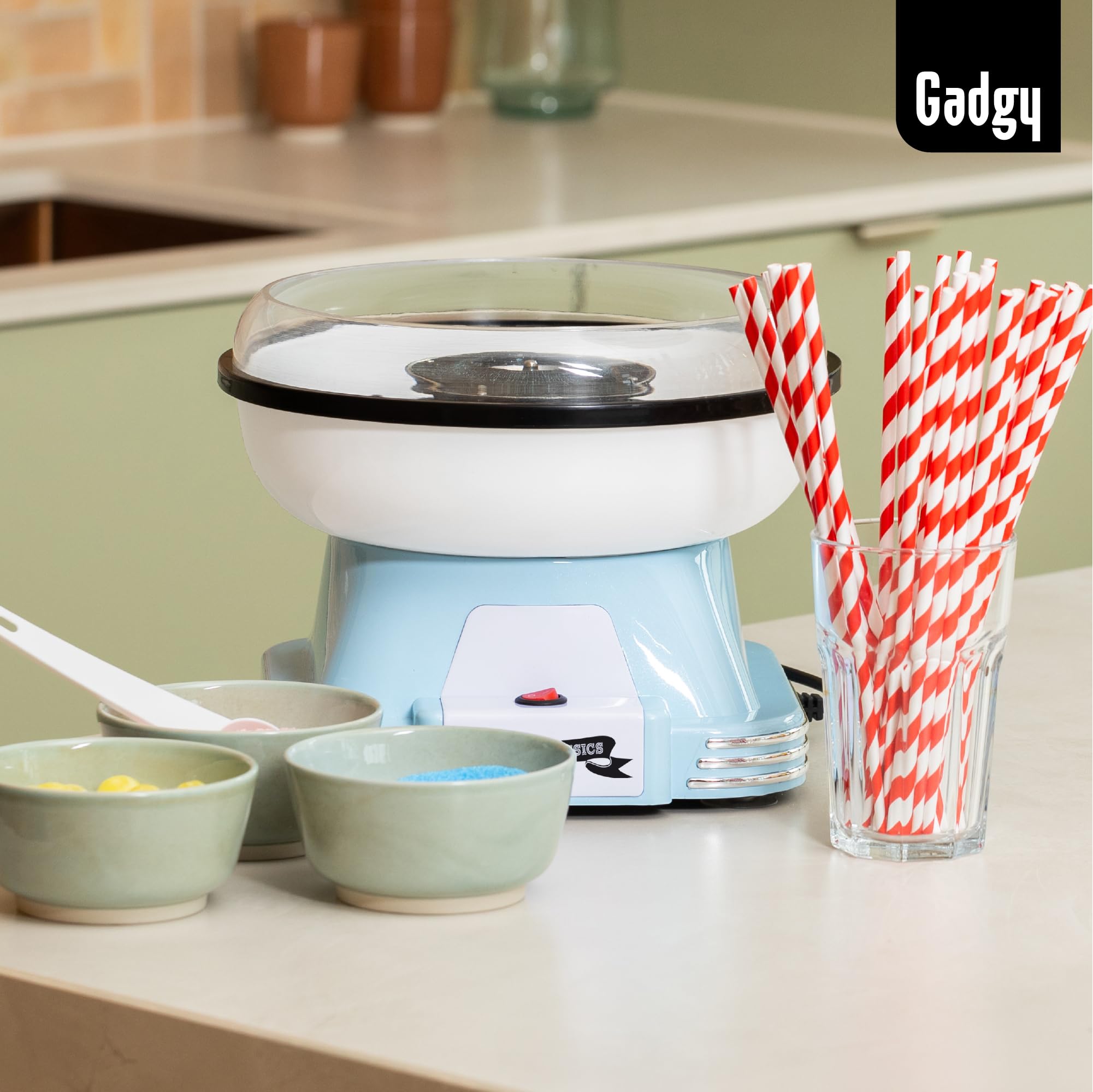 Zuckerwattemaschine für zuhause - Zuckerwatte Maschine für Zucker oder Bonbons - Cotton Candy Machine - Zuckerwatte für Kinderfest, Geburtstag und Party - Rosa