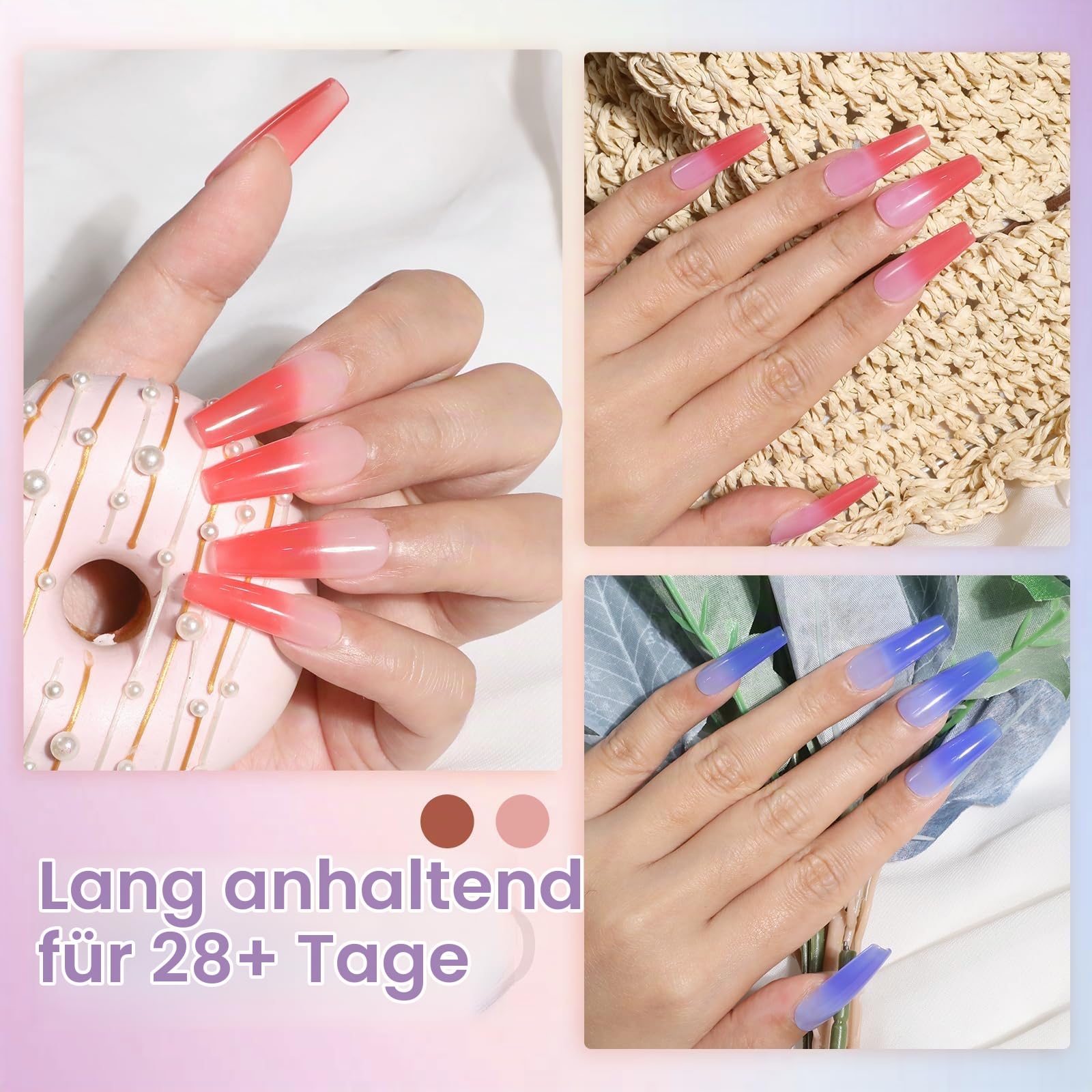 UV Nagellack Thermo 6 Farben UV Gellack Farbwechsel Gel Nagellack